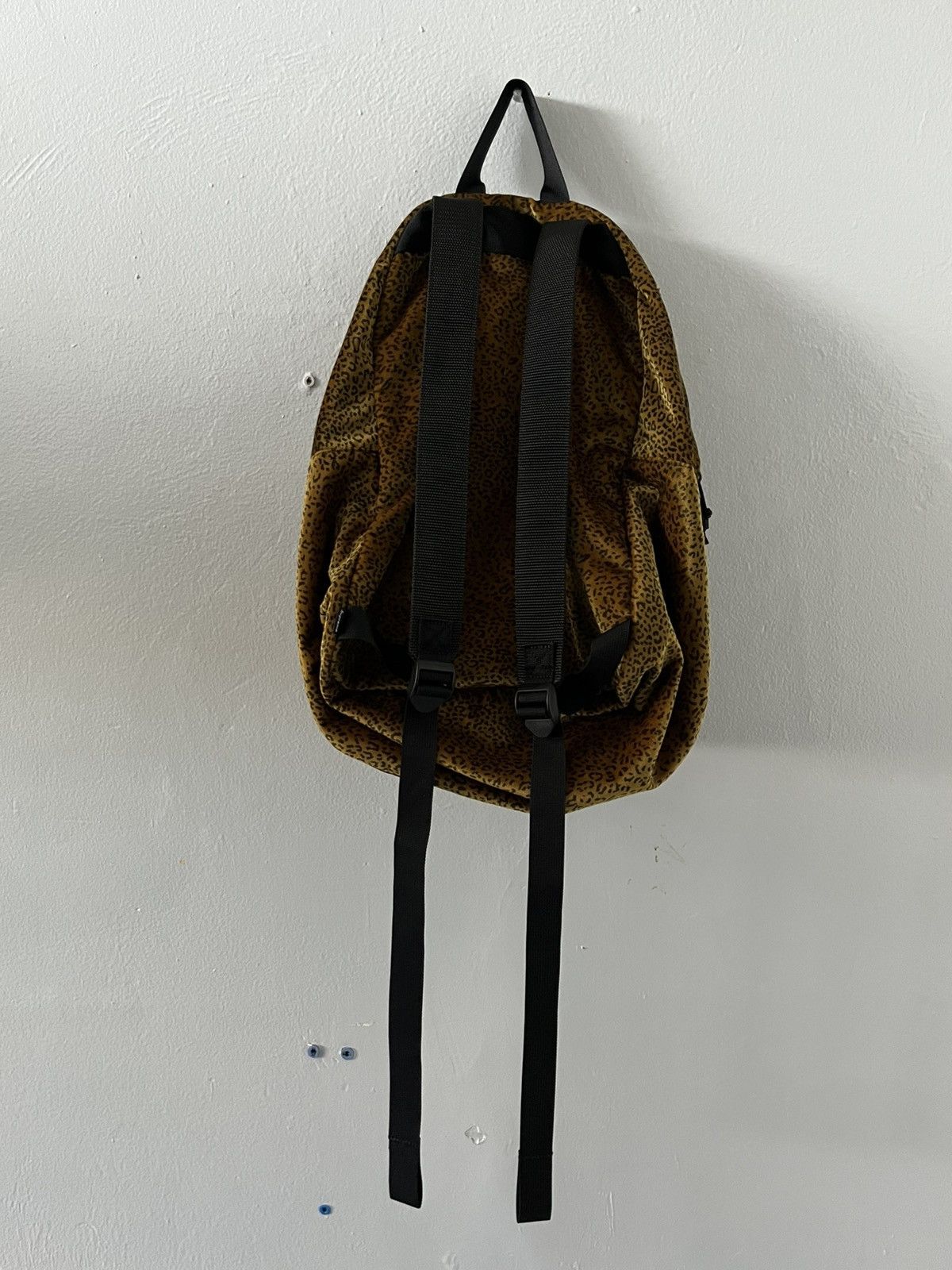 Supreme FW25 Tan Leopard Velvet Backpack