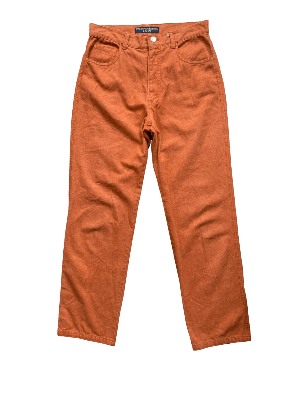 image of Vintage 80's Issey Miyake Hai Sporting Gear Loose Jeans in Brick Orange, Men's (Size 30)