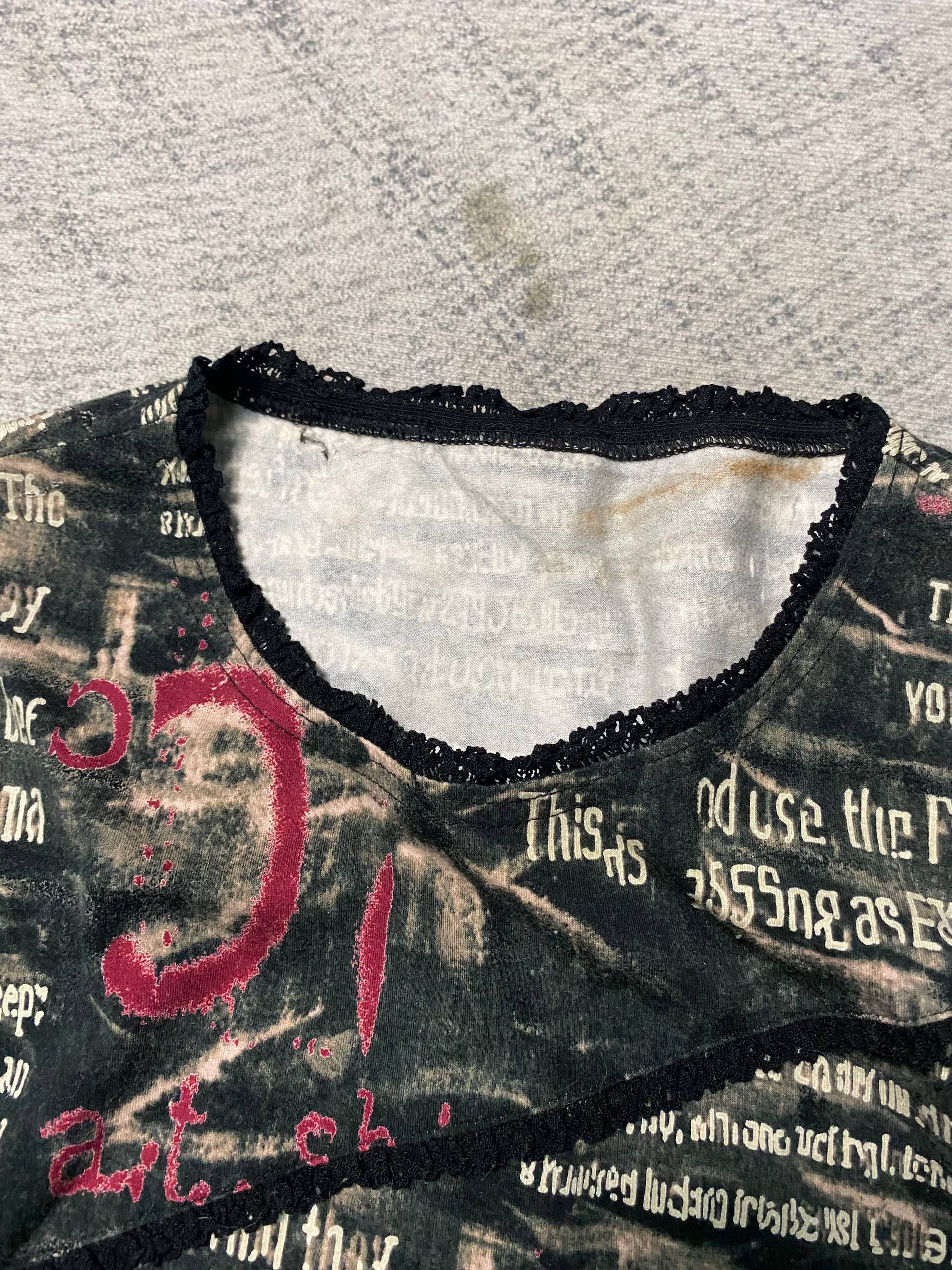 Seditionaries Cyber Grunge Typography Distressed Long Sleeve Dark Y2K Tee Size L / US 10 / IT 46 - 4 Thumbnail