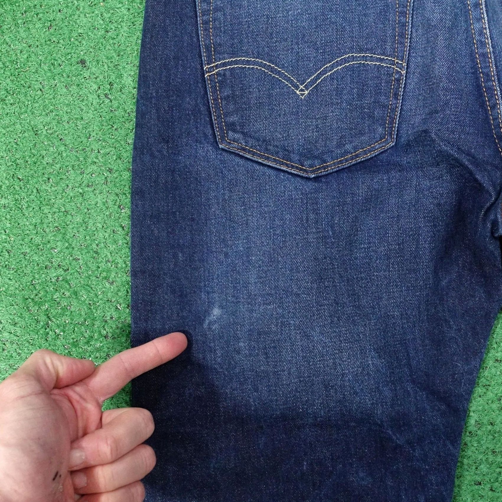 Levi's Levi's 501 Jeans Mens 33x28 Blue Denim Button Fly Straight Regular Size US 33 - 6 Thumbnail
