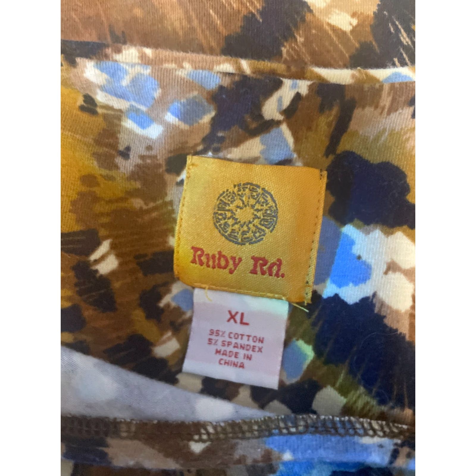 Vintage VINTAGE Ruby Rd. Blouse 3/4 Sleeve Pullover XL Brown Print Pattern Womens Size XL / US 12-14 / IT 48-50 - 3 Thumbnail