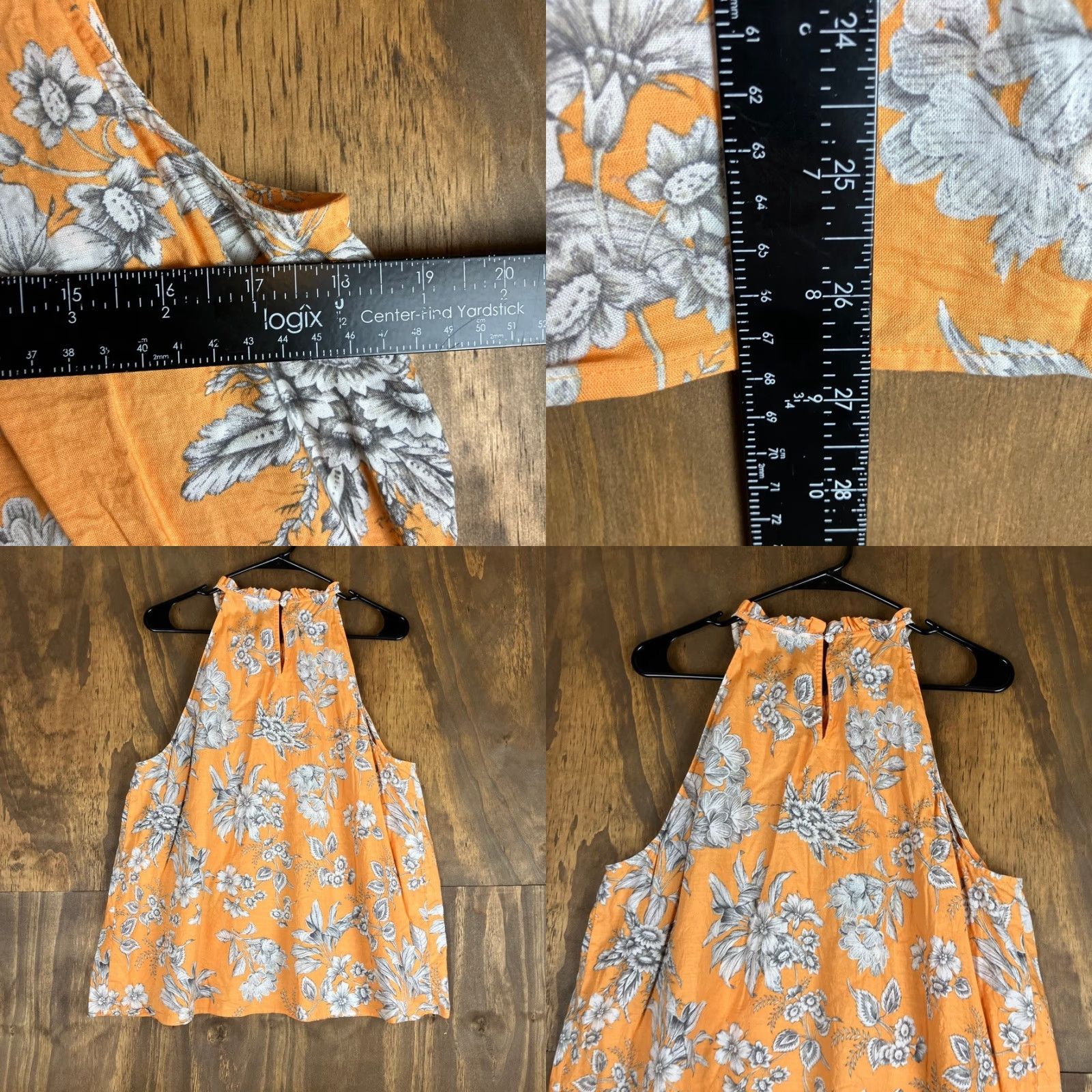 Ann Taylor Ann Taylor Blouse Womens Halter Sleeveless Marigold Tropical Floral Toile XL Size XL / US 12-14 / IT 48-50 - 8 Thumbnail