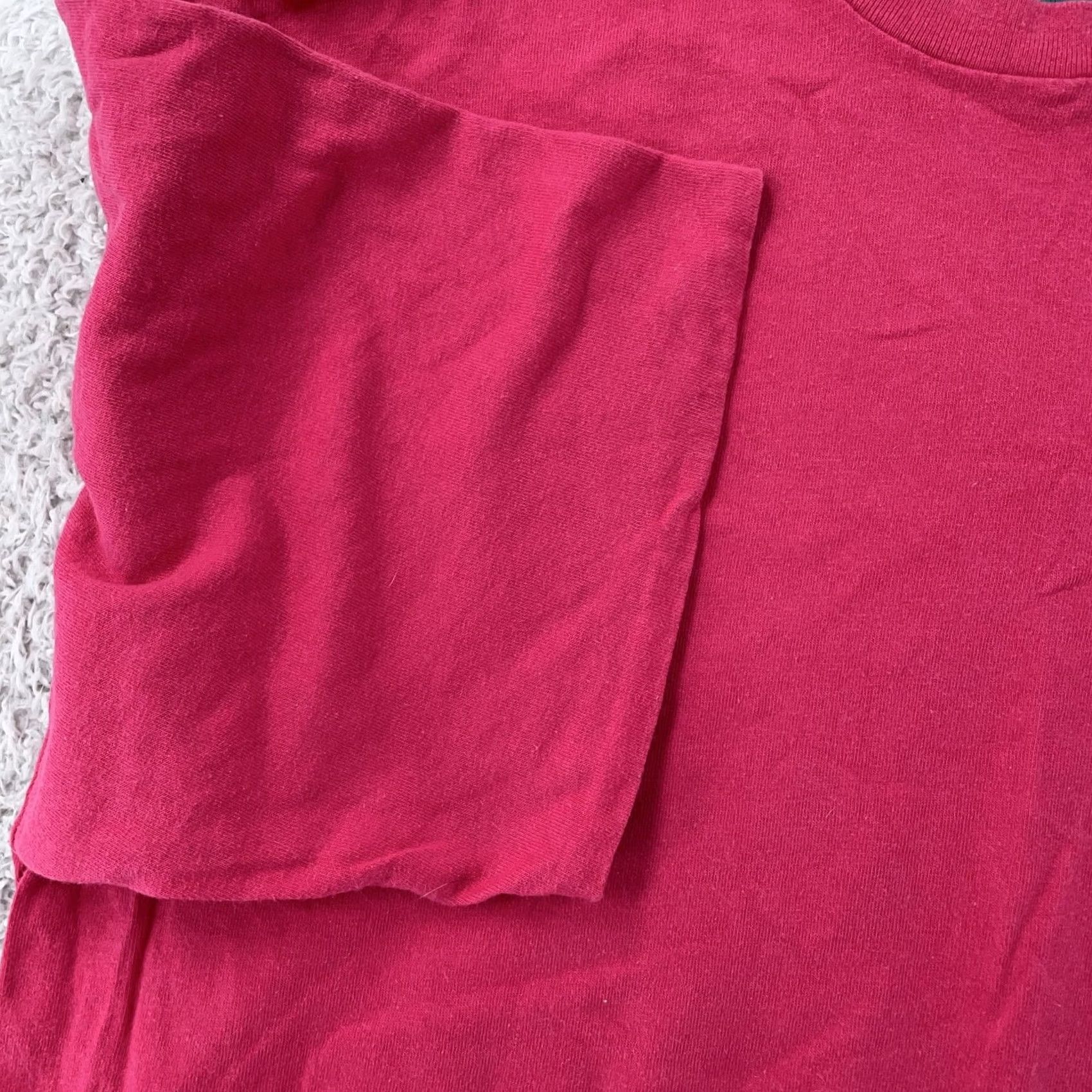 Pinko VINTAGE Belton Pink T-Shirt Mens L Short Sleeve Crew Neck Contrasting Trim 90s Style USA Size US L / EU 52-54 / 3 - 3 Thumbnail