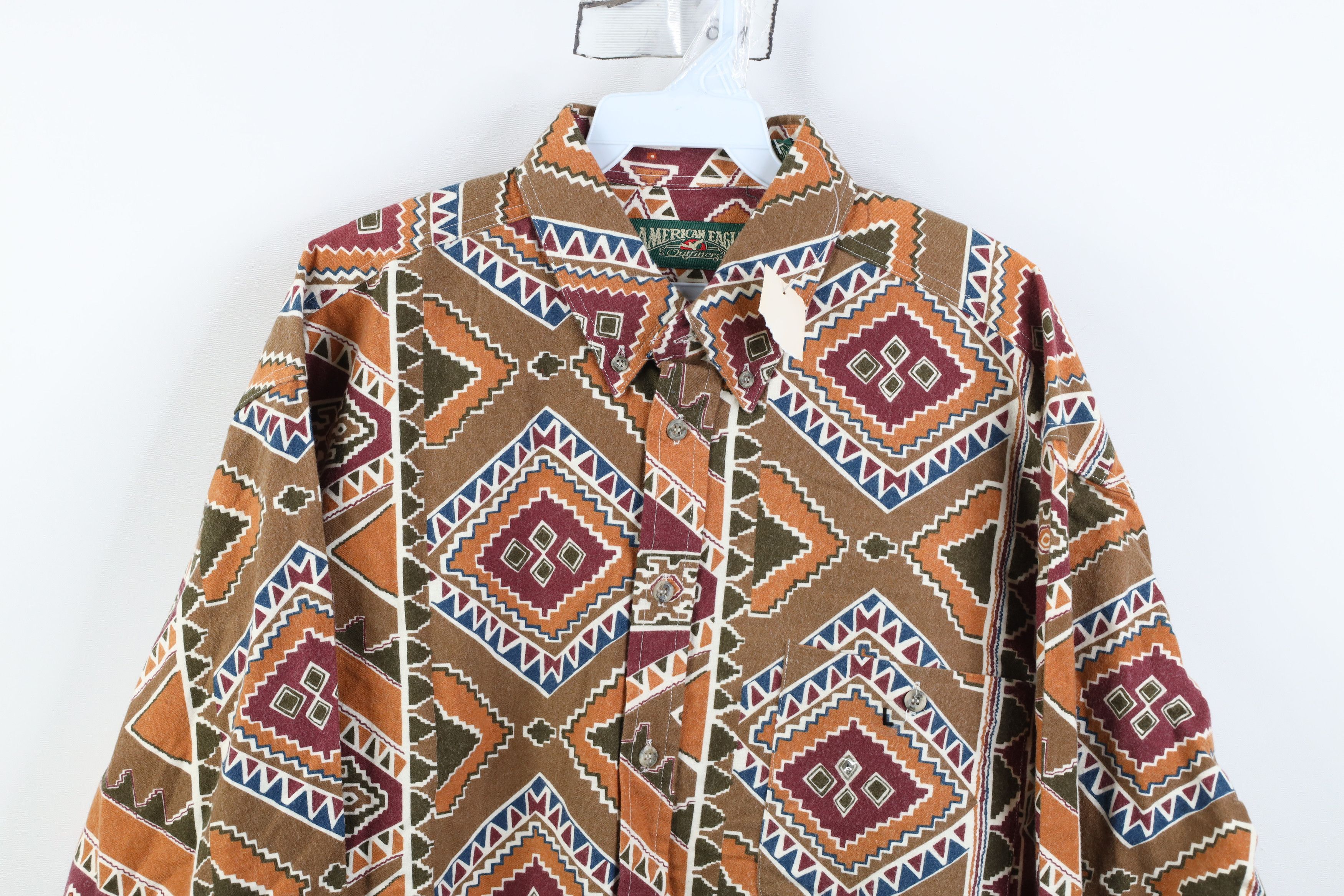 American Eagle Outfitters Deadstock Vintage 90s American Eagle Chamois Button Shirt Size US L / EU 52-54 / 3 - 2 Thumbnail