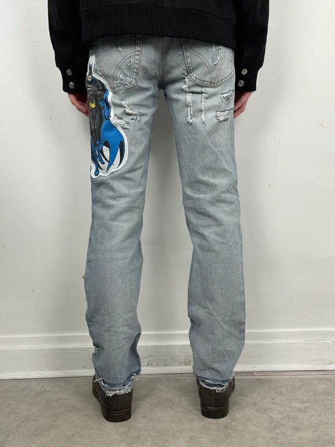 Dolce & Gabbana AW2005 Dolce & Gabbana Grey Denim Batman Graphic Distressed Jeans Size US 32 / EU 48 - 5 Thumbnail