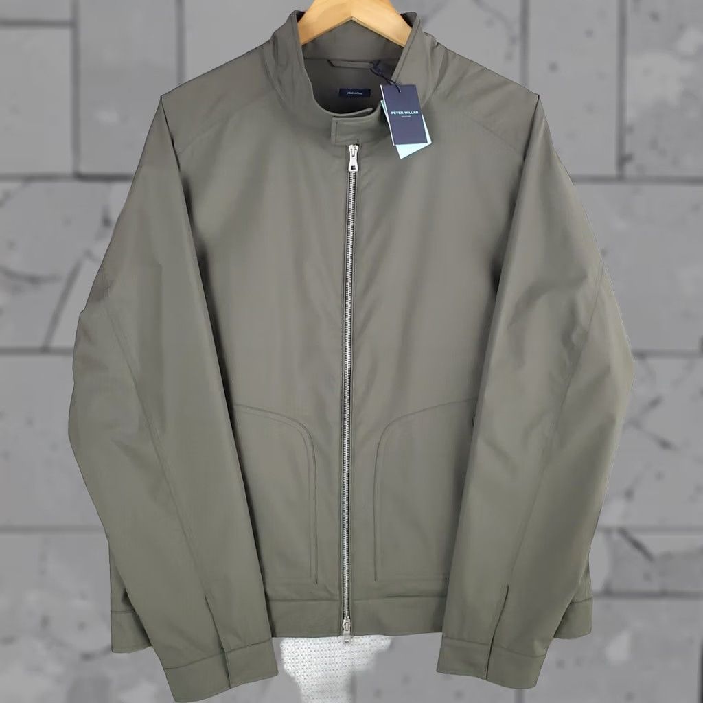 Peter Millar Peter Millar Bomber Jacket Shirt Mens L Green Wind Water Resistant Excursion Flex Flight Deck Coat Royal Crown Zip Front Pockets New With Tags Size US L / EU 52-54 / 3 - 1 Thumbnail
