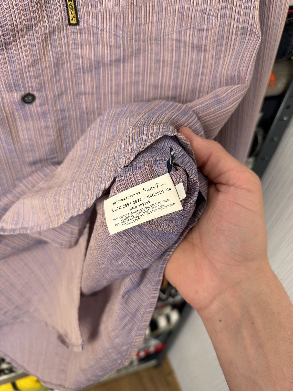 Armani Armani Jeans Striped Shirt Button Up Rayon Size US M / EU 48-50 / 2 - 10 Thumbnail
