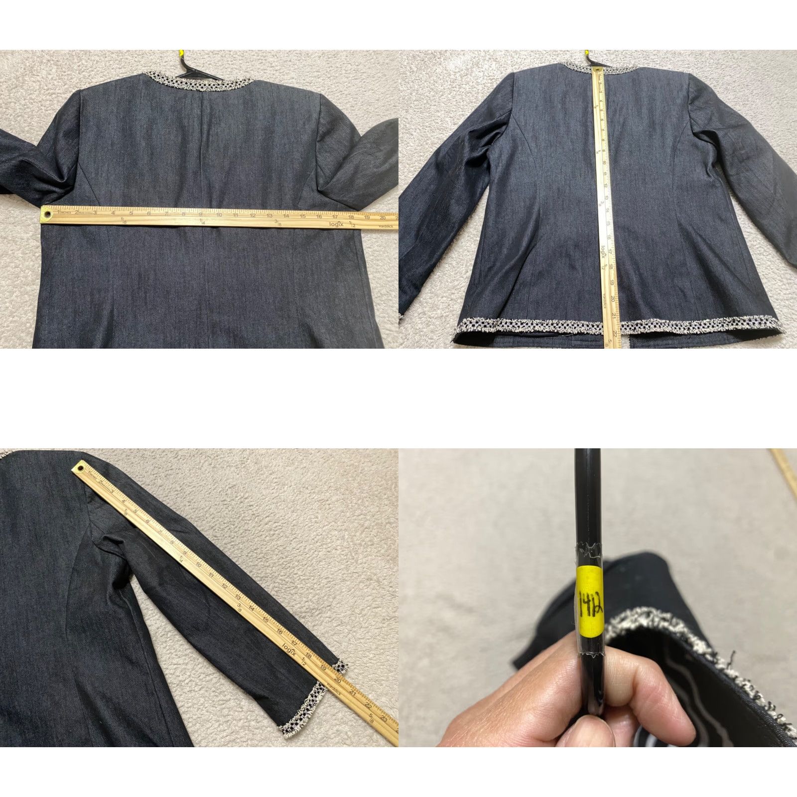 Talbots Talbots Blazer Shirt Womens sz 6 Charcoal Gray Long Sleeve casual office Basic Jacket Regular Fit Pocketed Fringed 6 Gray Women Mens? Size M / US 6-8 / IT 42-44 - 8 Thumbnail