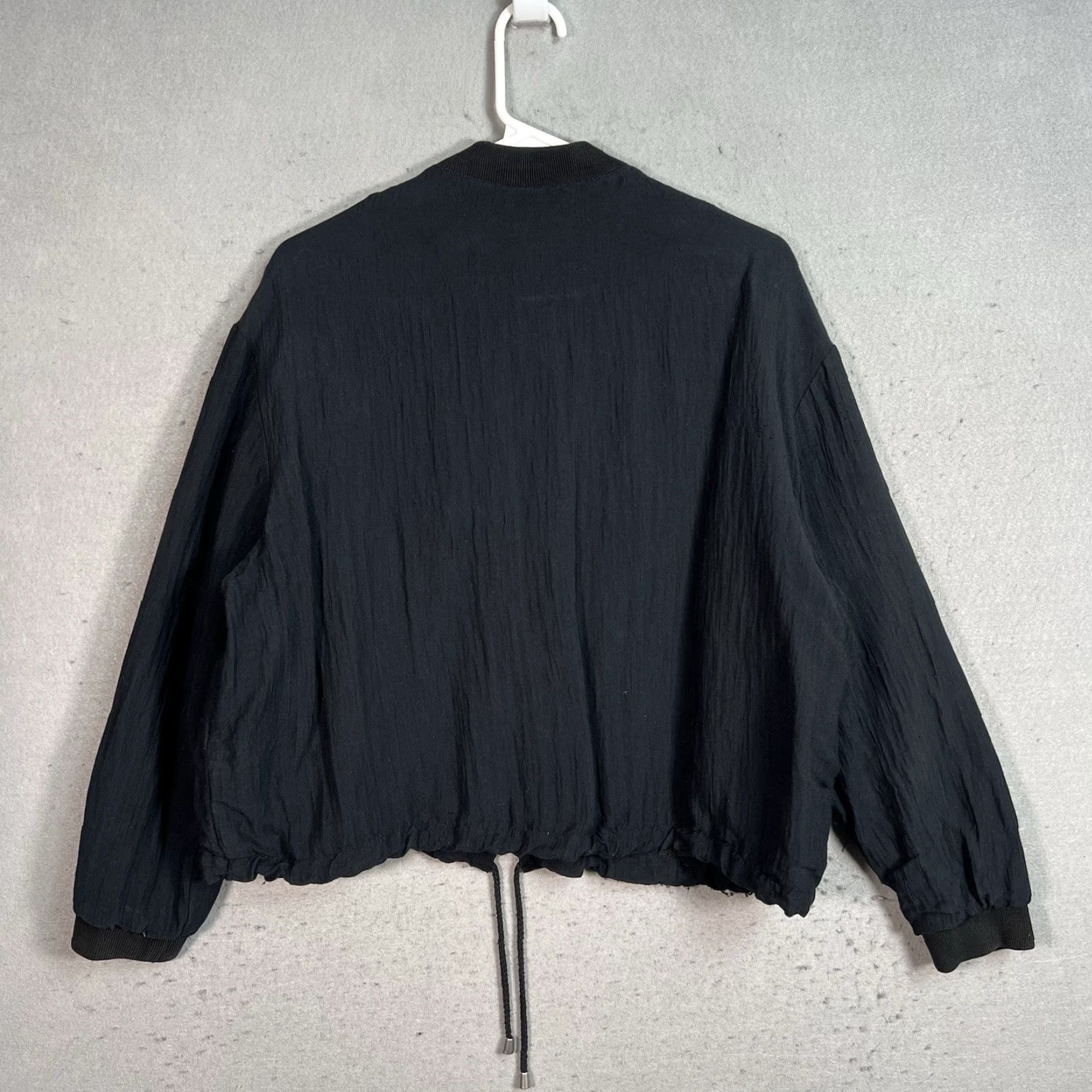 Topshop TopShop Jacket Bomber Womens Size 4 Black Lightweight Full Zip Shirt Size S / US 4 / IT 40 - 6 Thumbnail