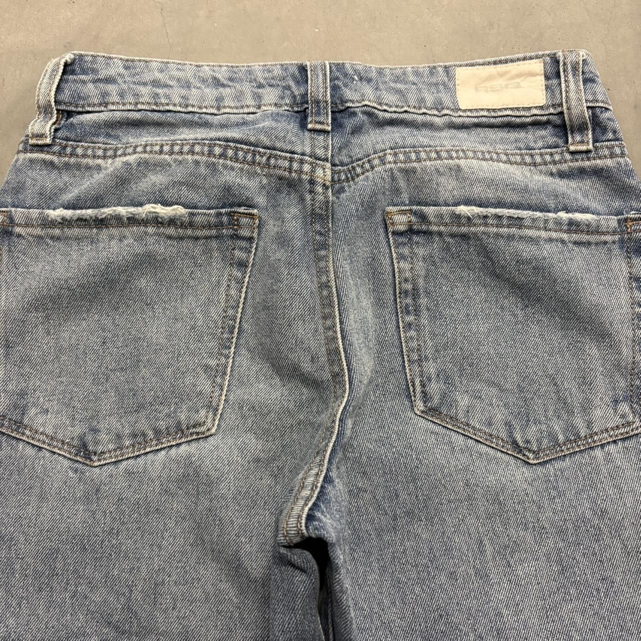 Rsq Crazy Vintage Y2K/2000s WideLeg Baggy RSQ Ripped Skater Style Medium Wash Denim Jeans! Size 24" / US 00 / IT 34 - 5 Thumbnail