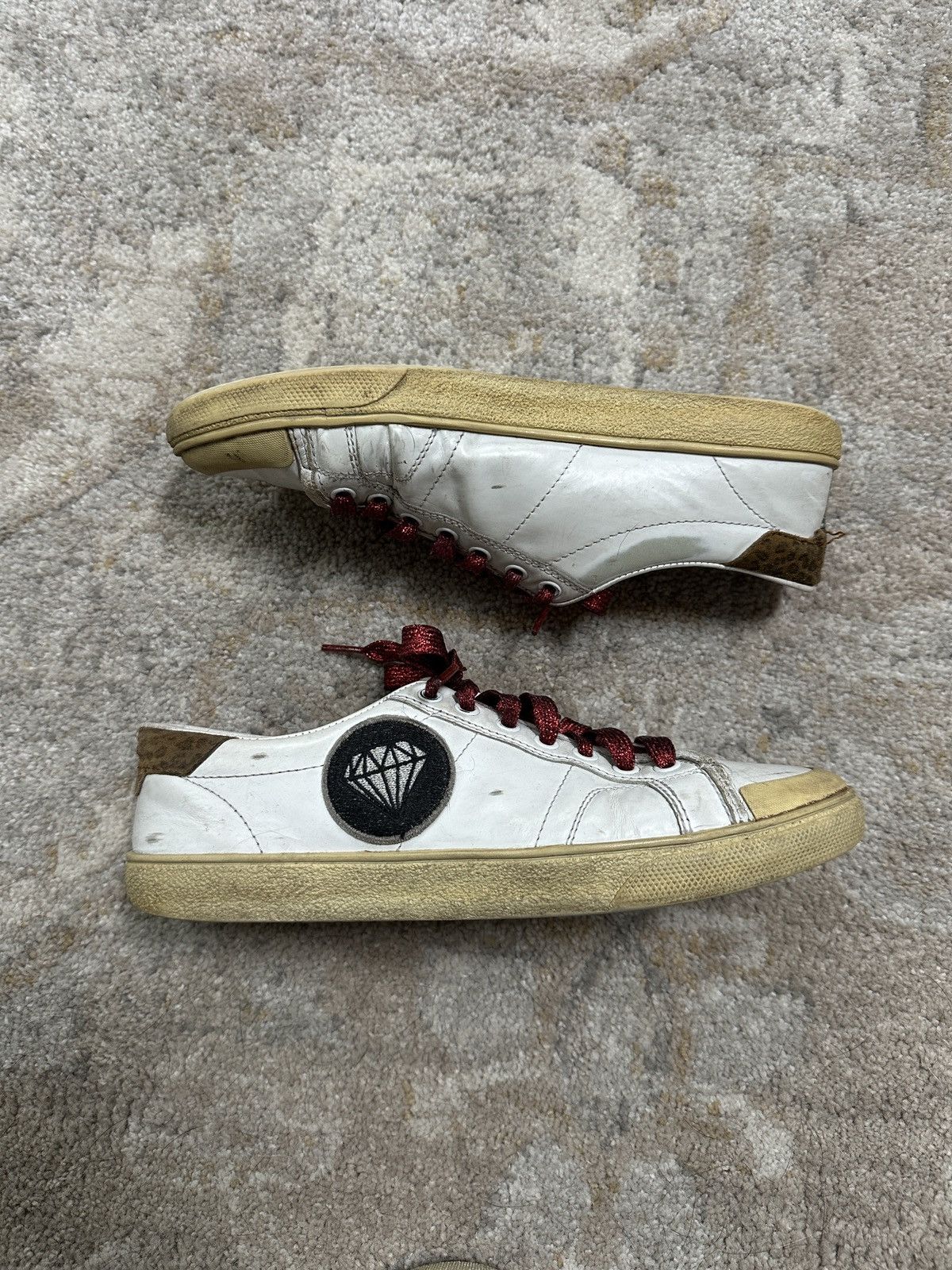 Saint Laurent Paris Saint Laurent Paris Glitter Diamond Patch Low Top Sneakers Size US 8 / IT 38 - 3 Thumbnail