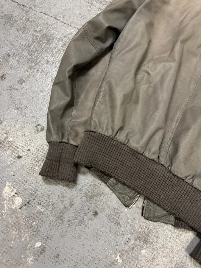Designer × Giorgio Brato × Vintage 200s Giorgio Brato Raw Grey Leather Bomber Jacket Size US S / EU 44-46 / 1 - 6 Thumbnail