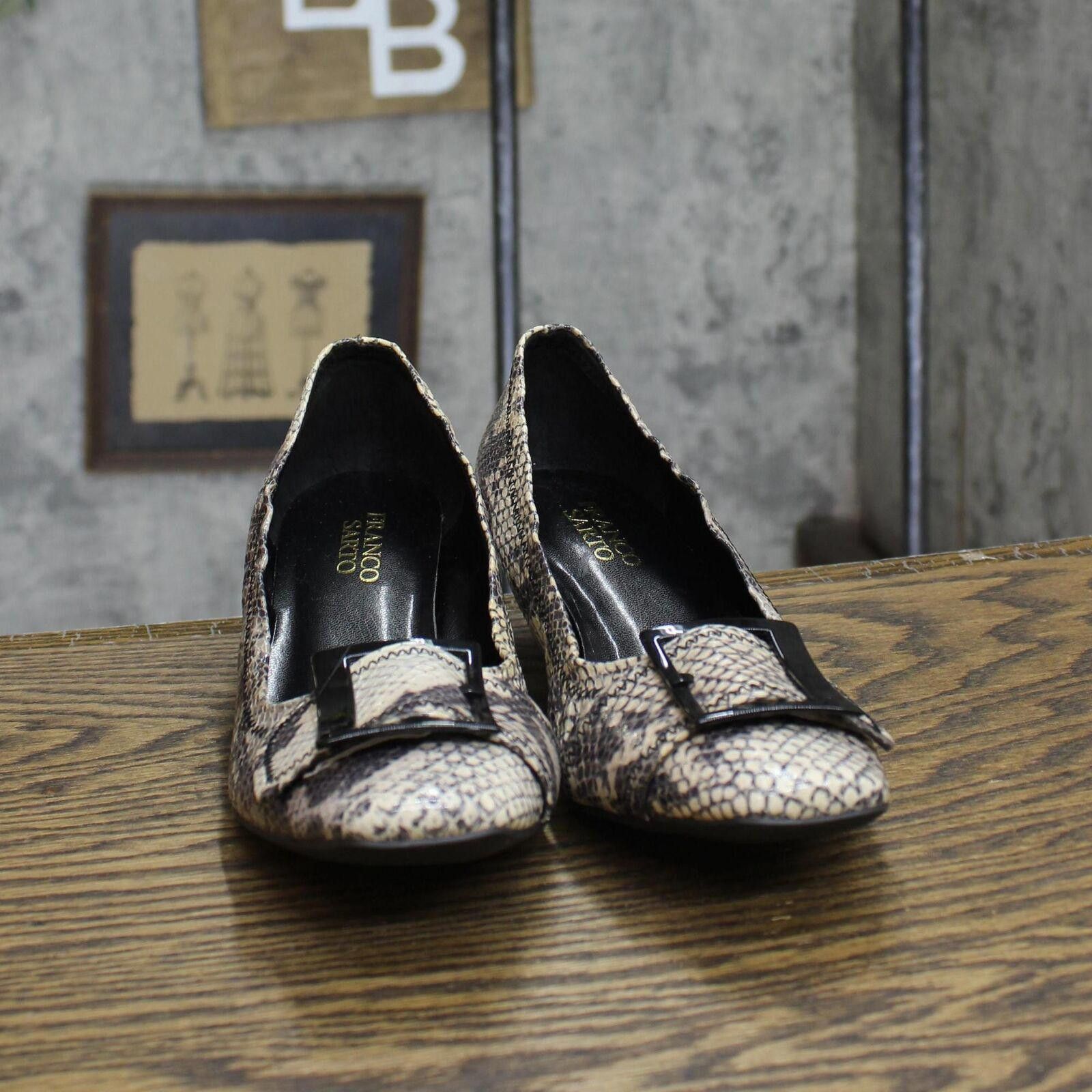 Other Franco Sarto Snake Print Short Buckle Heels Python Brown 7M Size US 7 / IT 37 - 3 Thumbnail