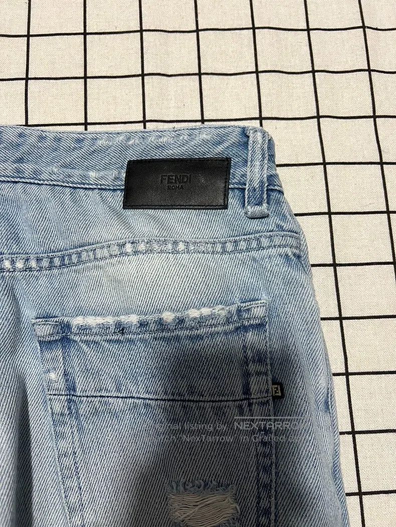 Fendi Fendi Blue Faded Denim Pants with Old Logo Size US 31 - 6 Thumbnail