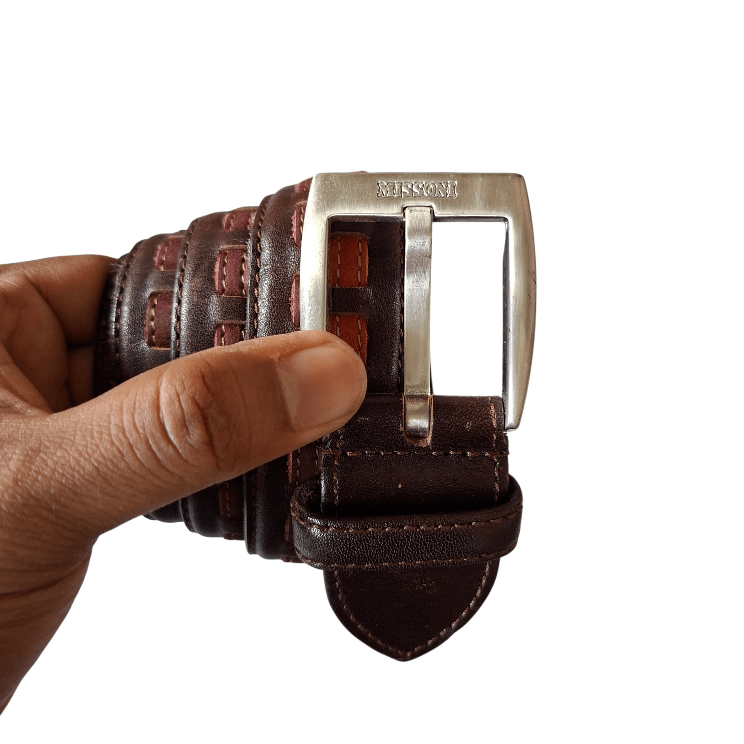 🧩 Vintage missoni crafted design leather belt