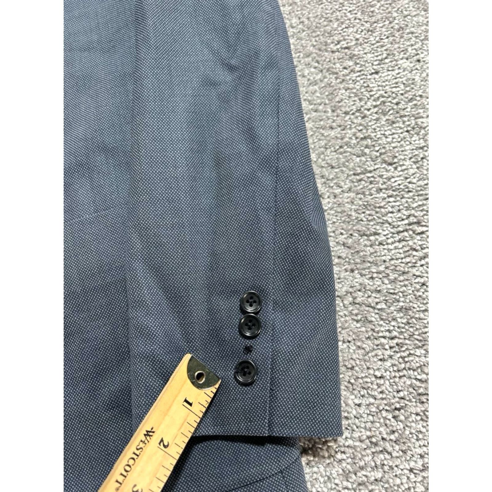 Bonobos Bonobos Blazer Jacket Mens 44 Gray Slim Wool Stretch Notch Lapel Jacket Single-Breasted Modern Classic Size 44R - 4 Thumbnail