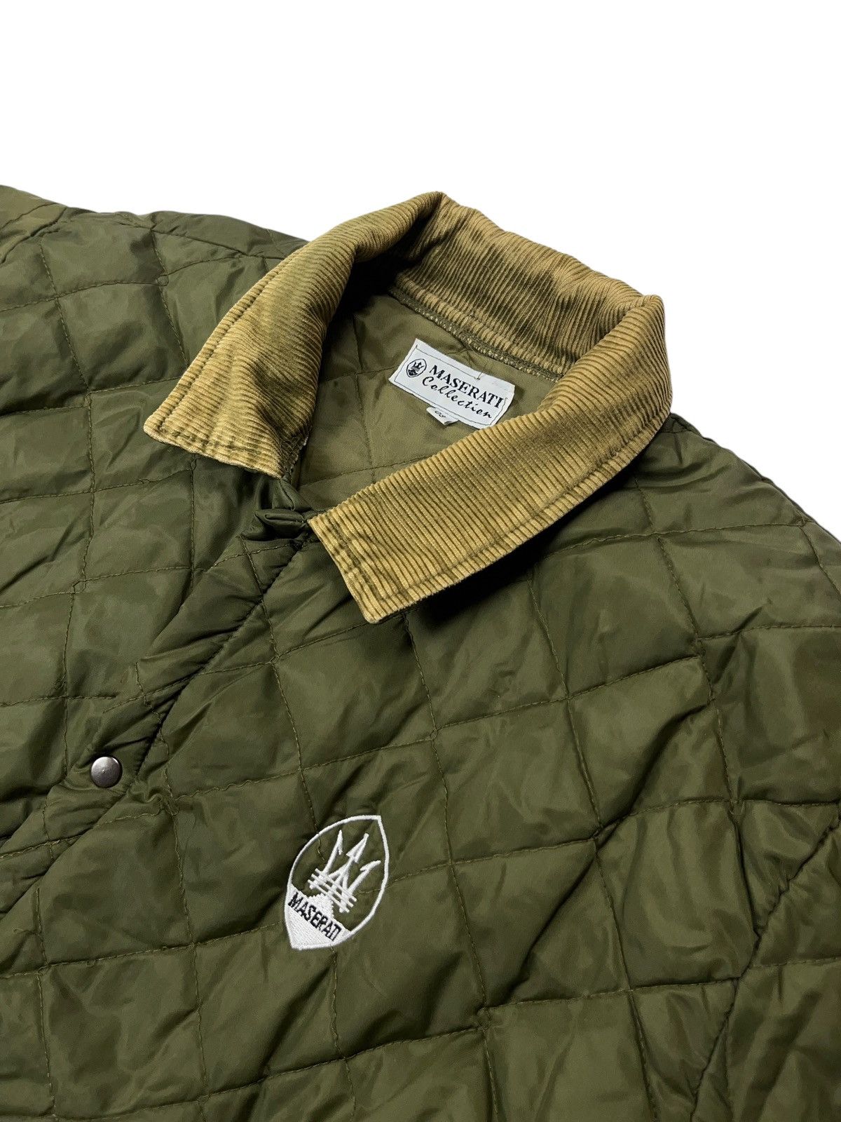 Maserati × Vintage Vintage 80s Maserati Quilted Jacket Distressed Rare Size US L / EU 52-54 / 3 - 3 Thumbnail