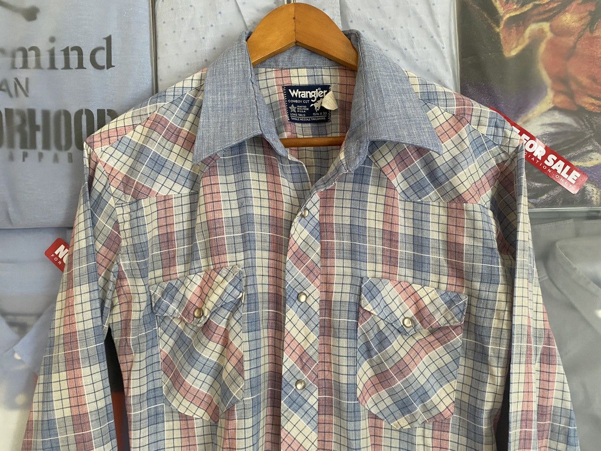 Vintage Vintage Wrangler Western Snap Button Colour Block Shirt Size US S / EU 44-46 / 1 - 3 Thumbnail