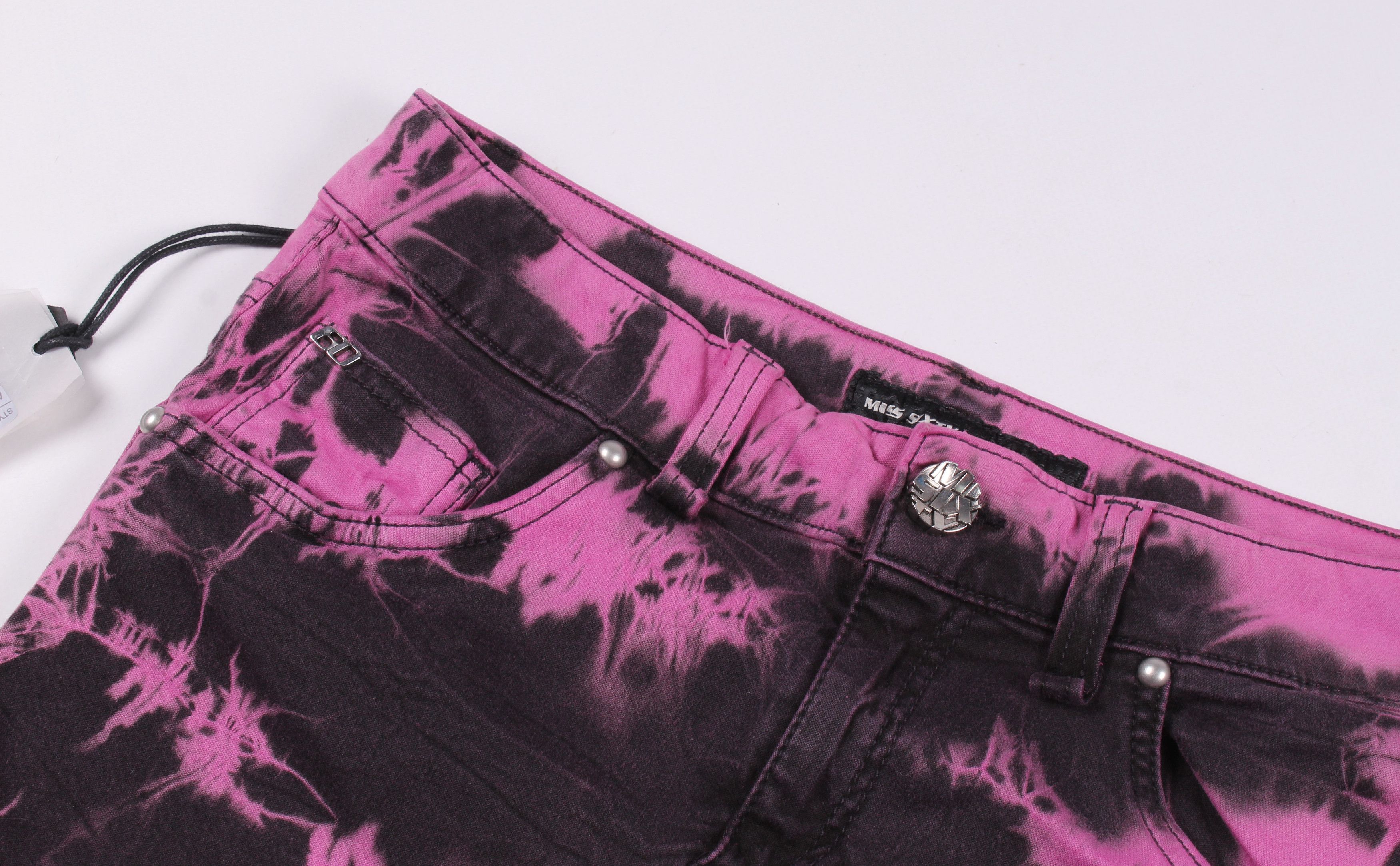 Miss Sixty × Vintage Miss Sixty Y2K Tie Dye Punk Grunge Mini Skirt Size 30" / US 8 / IT 44 - 2 Thumbnail