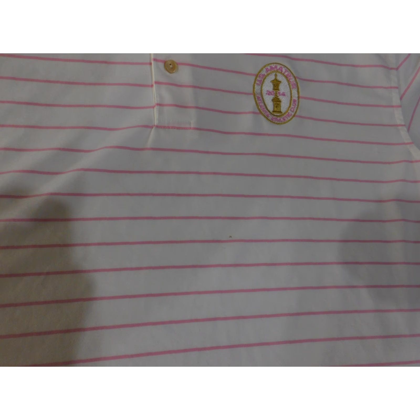 Peter Millar VINTAGE Peter Millar Polo Shirt Mens L Pink Stripe Summer Comfort Golf US Amateur Size US L / EU 52-54 / 3 - 4 Thumbnail