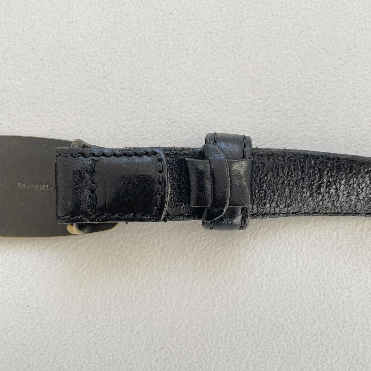 Maison Margiela Mid 2000s ‘Distressed Brass Buckle’ Belt Size 36 - 19 Thumbnail