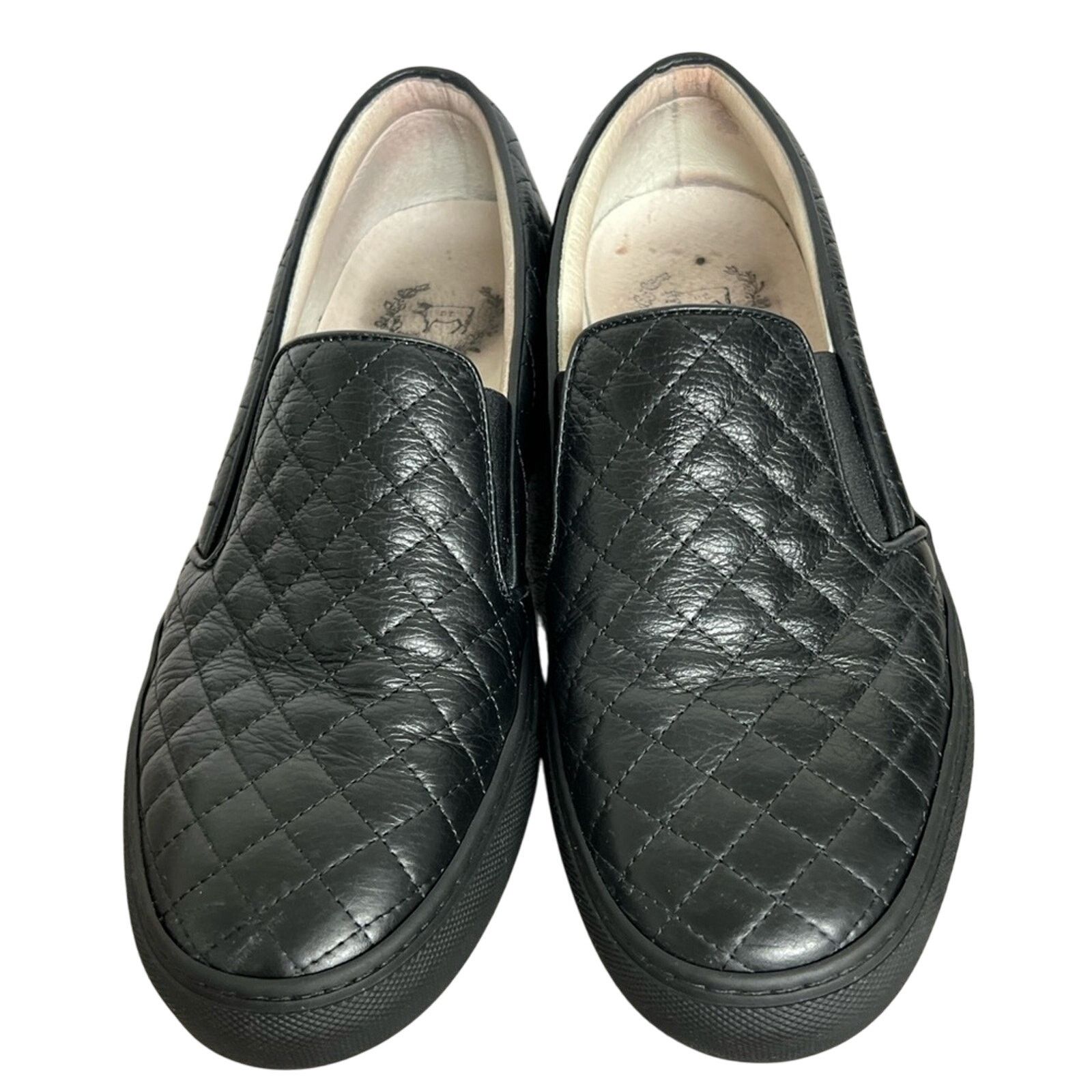 Del Toro Del Toro Quilted Nappa Leather Black Slip-On MADE IN ITALY Size US 11 / EU 44 - 5 Thumbnail
