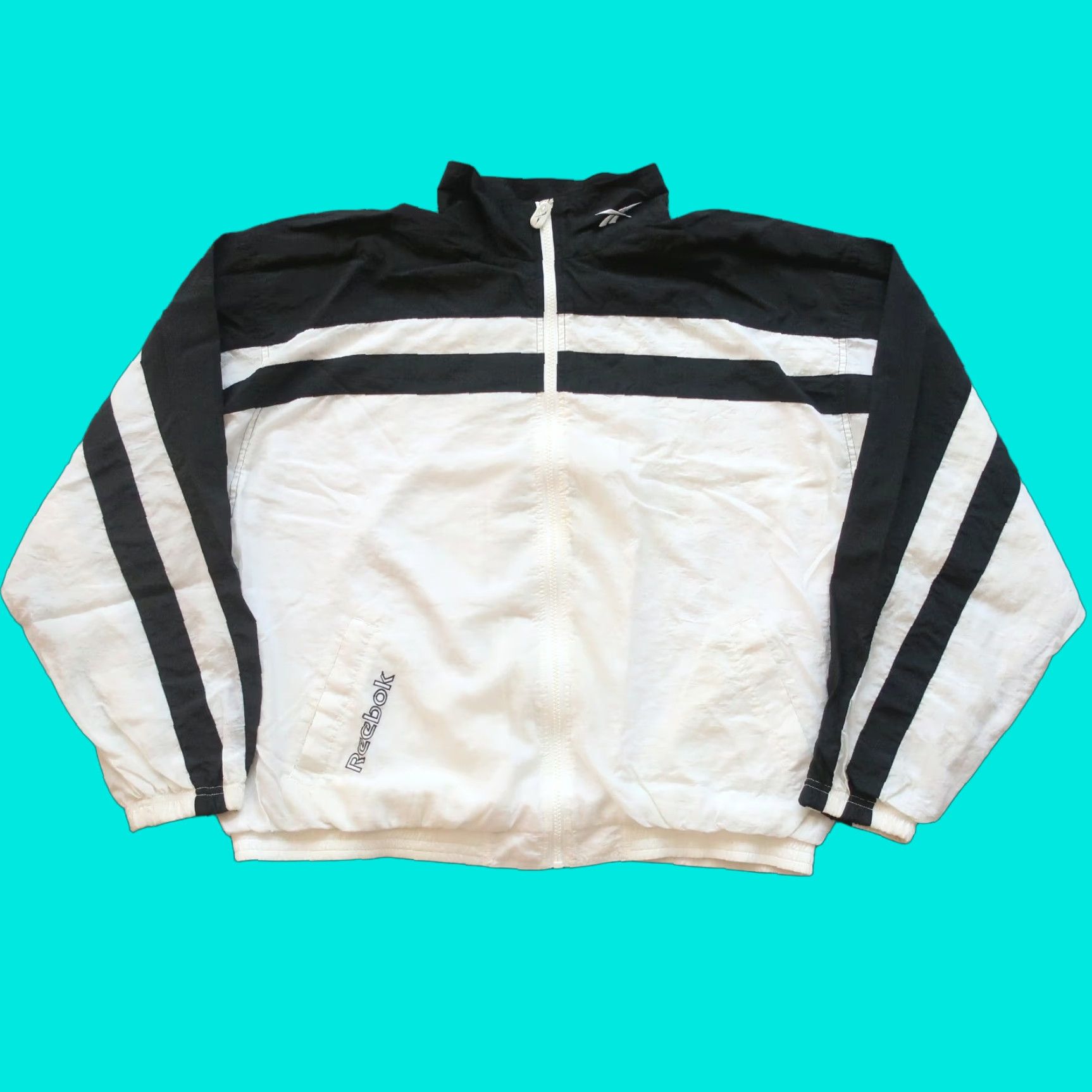 Reebok VINTAGE Reebok Logo Track Jacket Womens XL White Size XL / US 12-14 / IT 48-50 - 1 Thumbnail