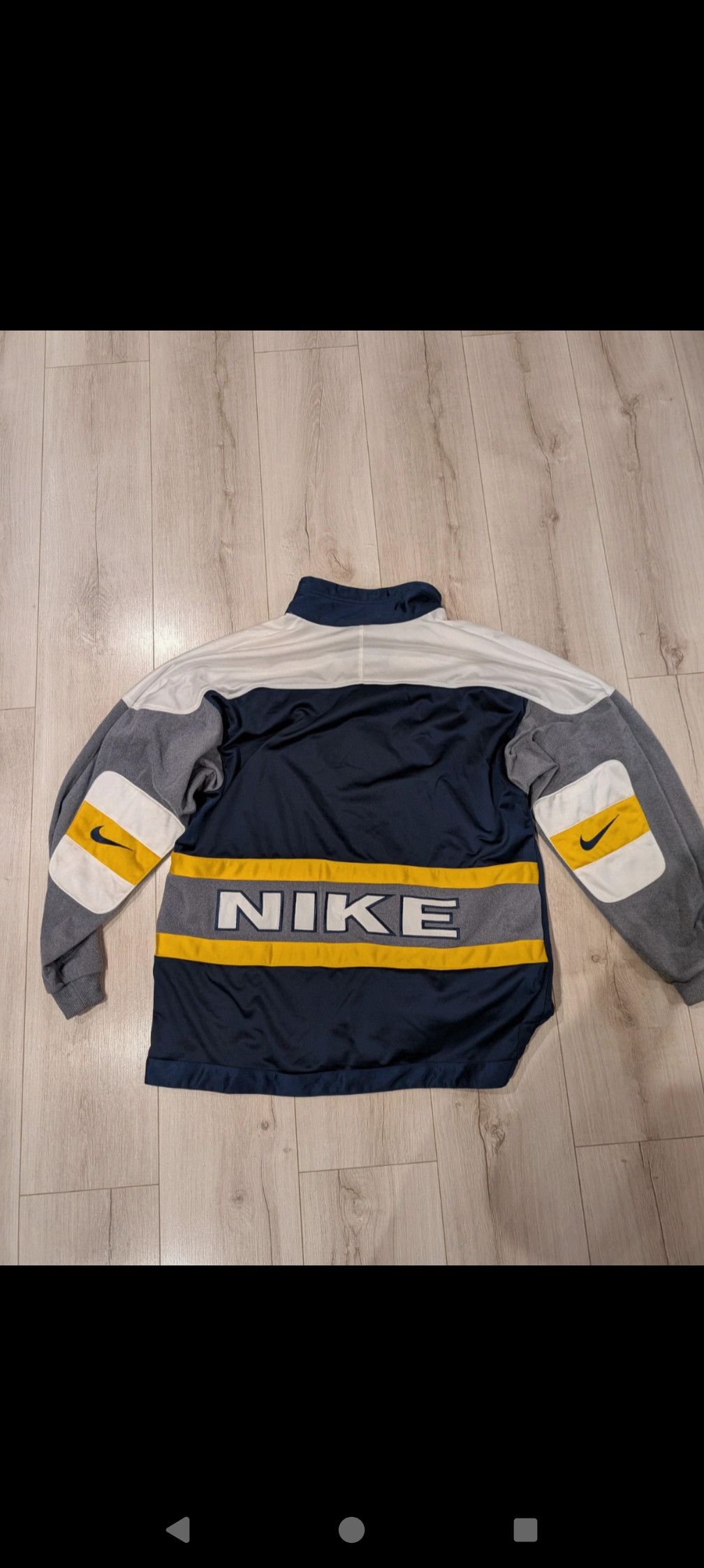 Nike × Vintage Nike Vintage 1990's Navy, White, Grey & Yellow Size US L / EU 52-54 / 3 - 1 Thumbnail