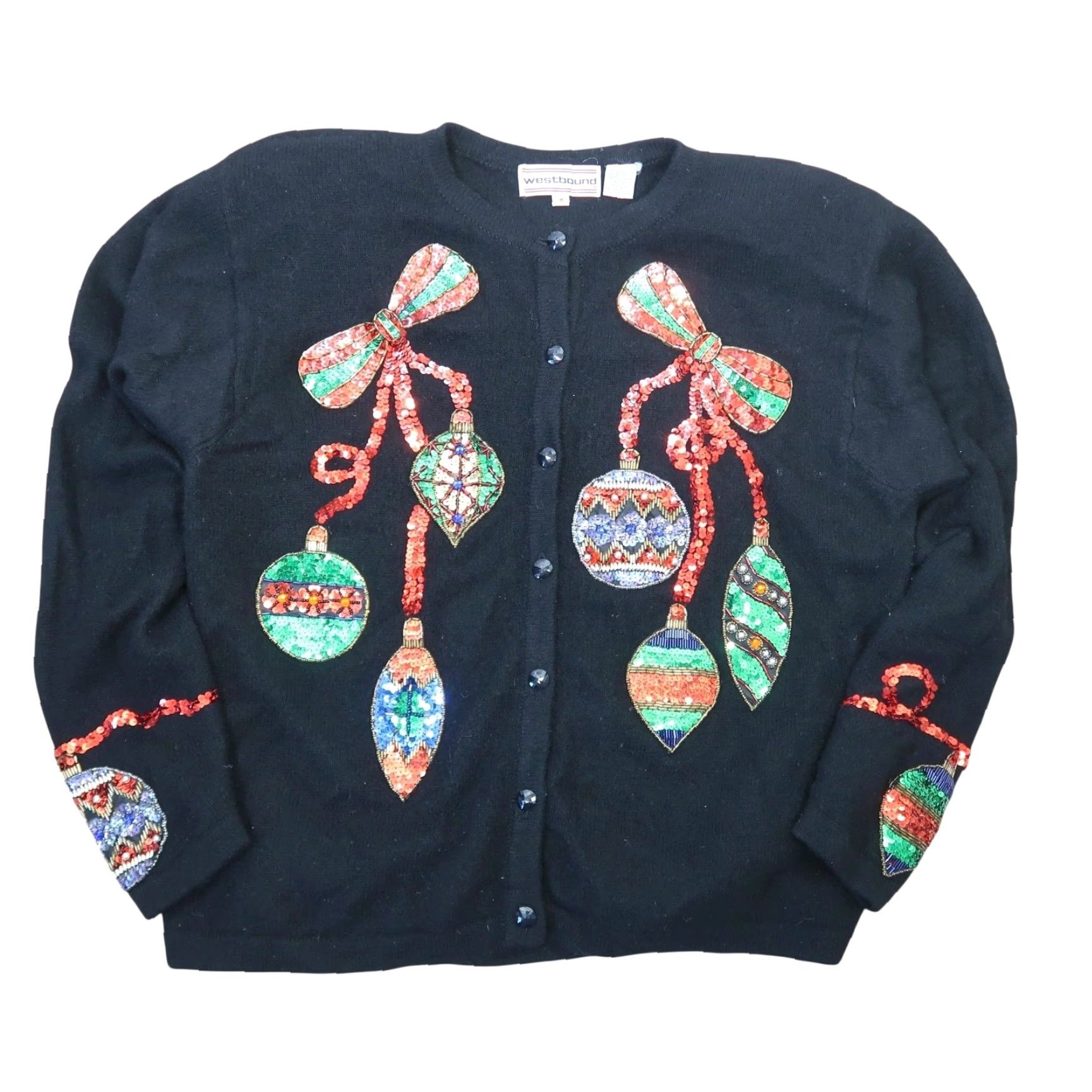 Vintage VINTAGE 90S CHRISTMAS WESTBOUND BLACK ANGORA WOOL SEQUIN CARDIGAN M User: VINTAGE 90S WESTBOUND BLACK ANGORA WOOL SEQUIN CARDIGAN M Size M / US 6-8 / IT 42-44 - 8 Thumbnail