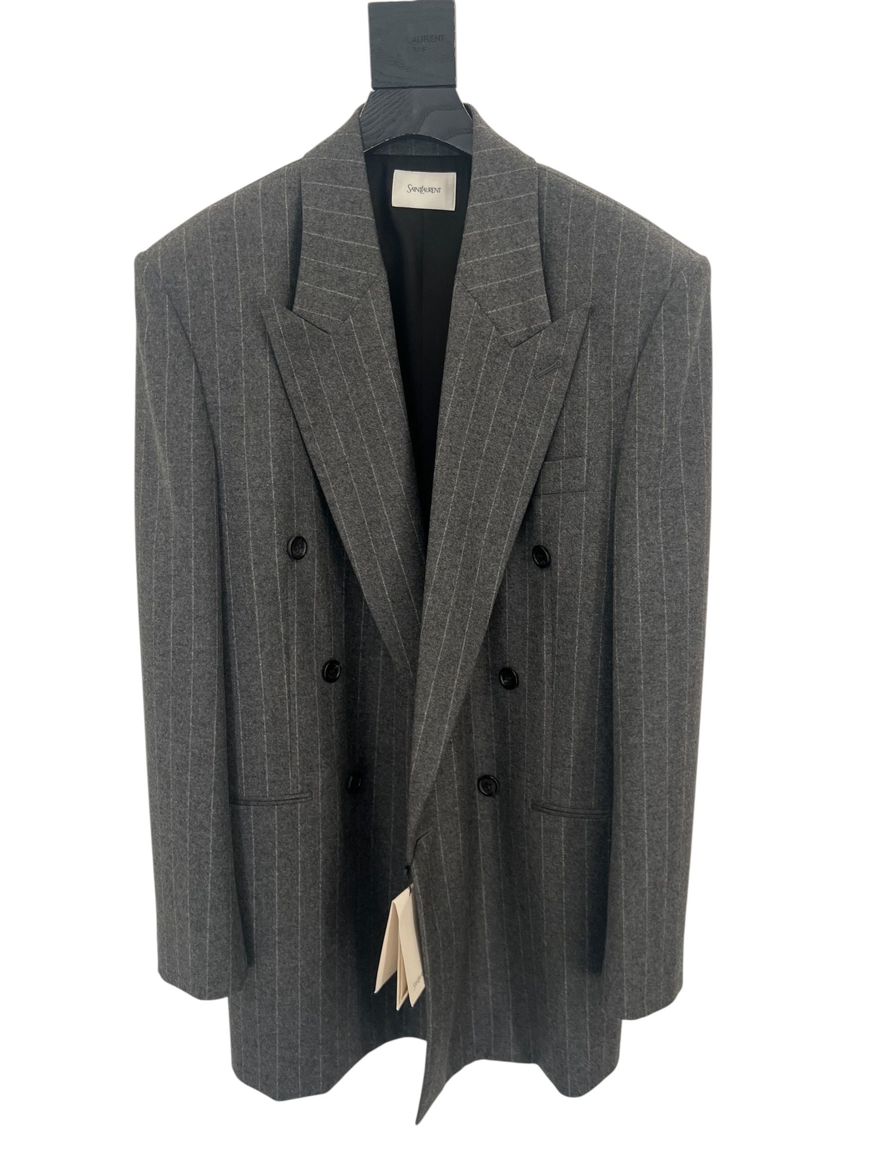 Saint Laurent Paris Saint Laurent Wool & Cashmere Striped Jacket Size US M / EU 48-50 / 2 - 1 Thumbnail
