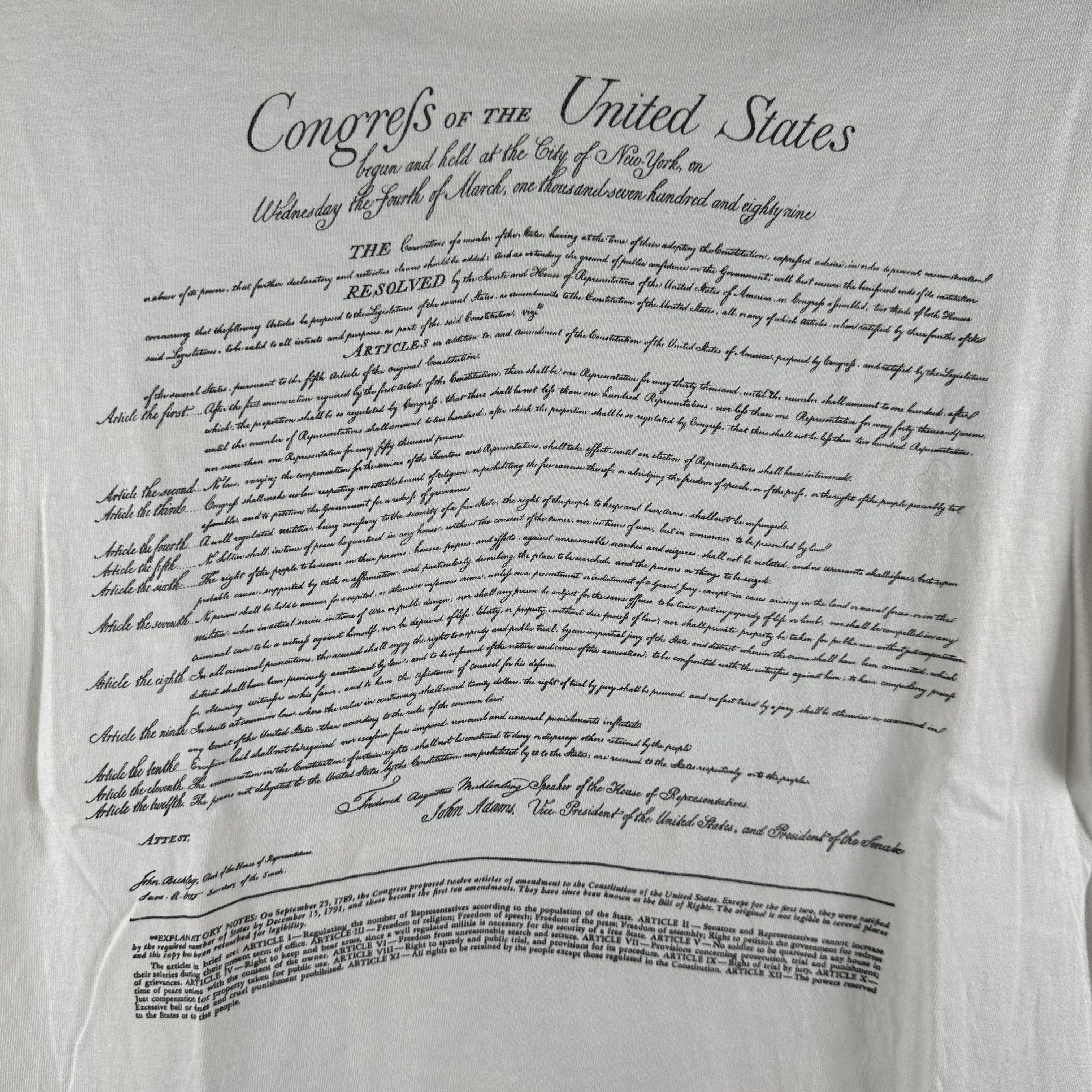 Vintage Vintage 1990 Constitution of the United States T-shirt Size US XL / EU 56 / 4 - 2 Thumbnail