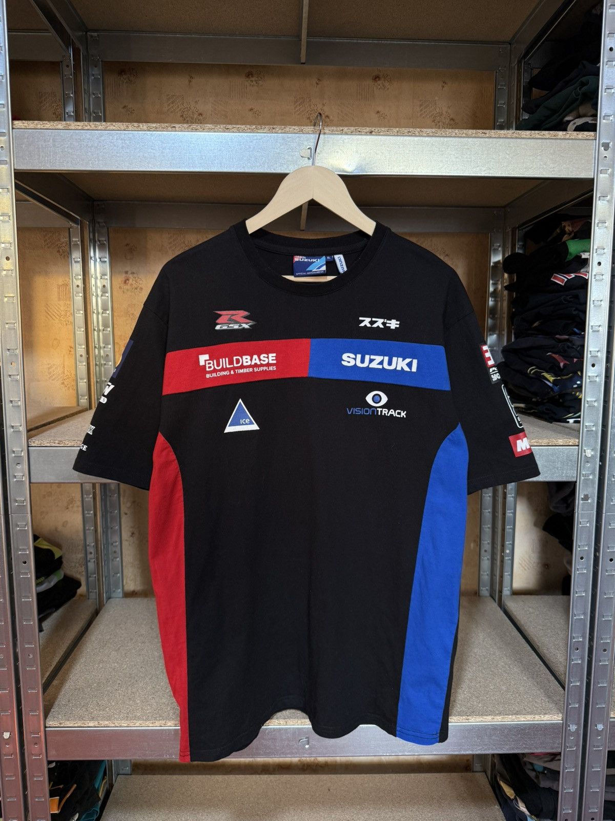 Vintage Suzuki BuildBase Superbike Official Team Hawk Racing T-Shirt Size US XL / EU 56 / 4 - 1 Thumbnail