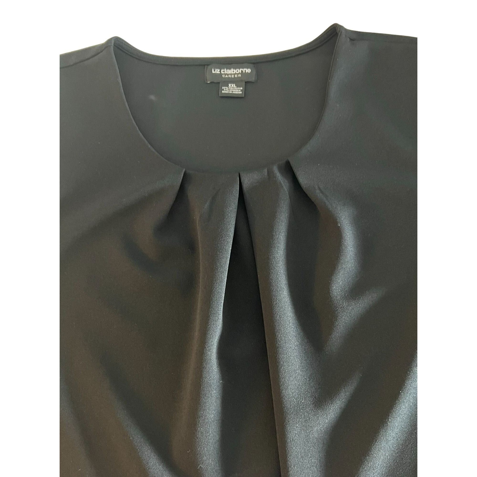 Liz Claiborne Liz Claiborne Black Short Sleeved Blouse XXL Size XXL / US 16-18 / IT 52-54 - 4 Thumbnail