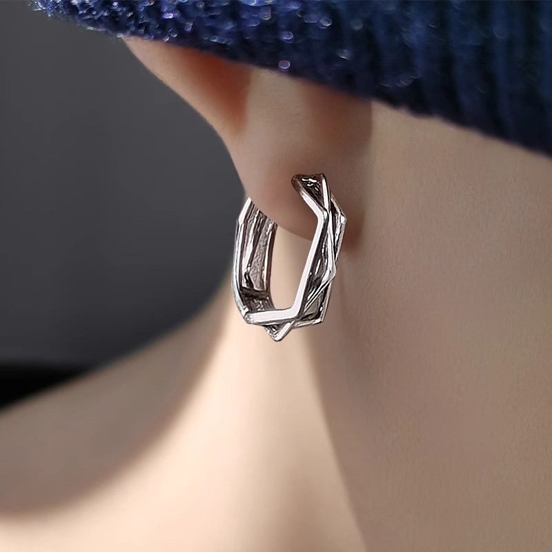Jewelry × Sterling Silver Hip-hop Earrings Gothic Punk One pairs Jewelry Spike Size ONE SIZE - 1 Thumbnail