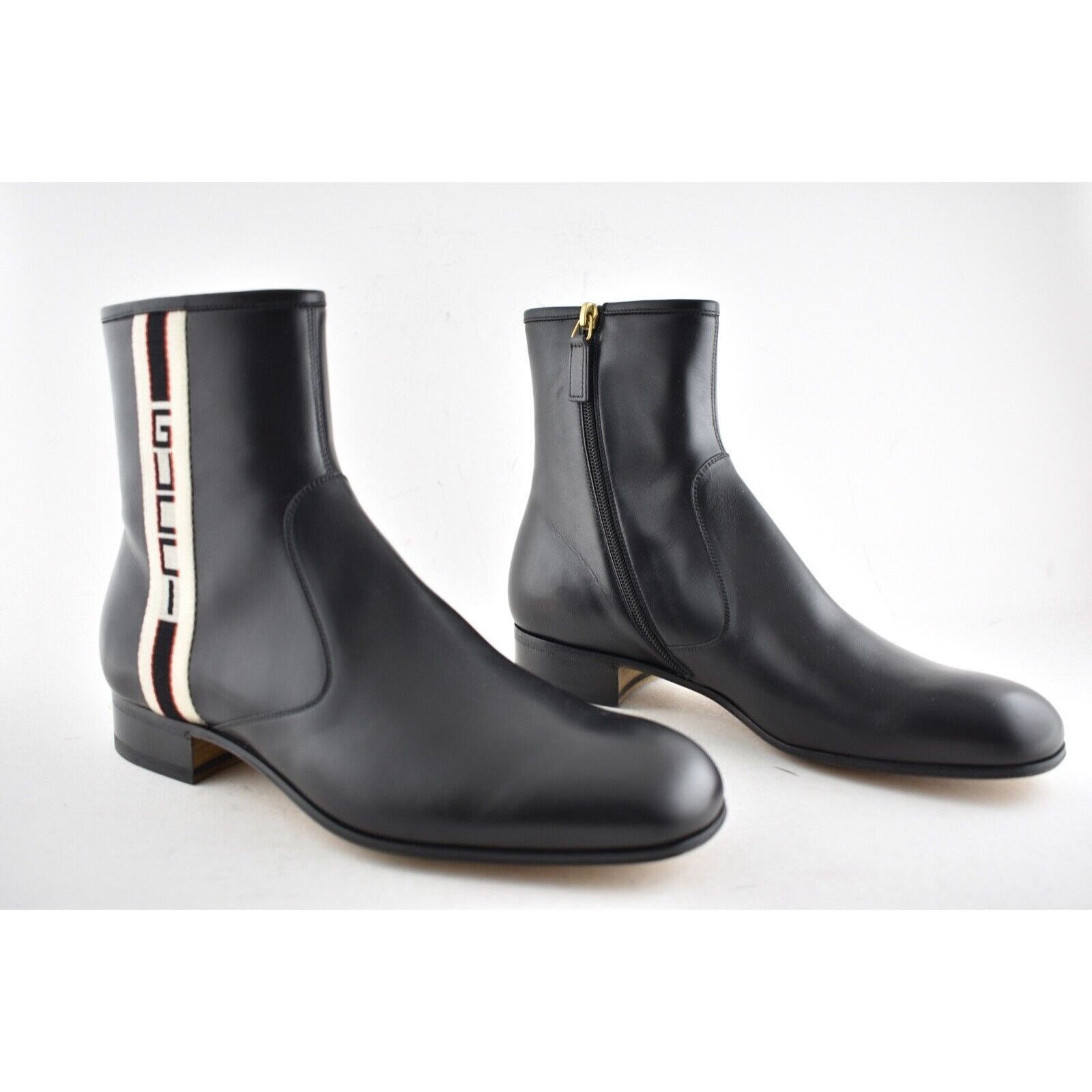 Gucci Gucci Mens Bonny Black Leather Chelsea Zipper Boots G 8 9 Size US 9 / EU 42 - 2 Thumbnail