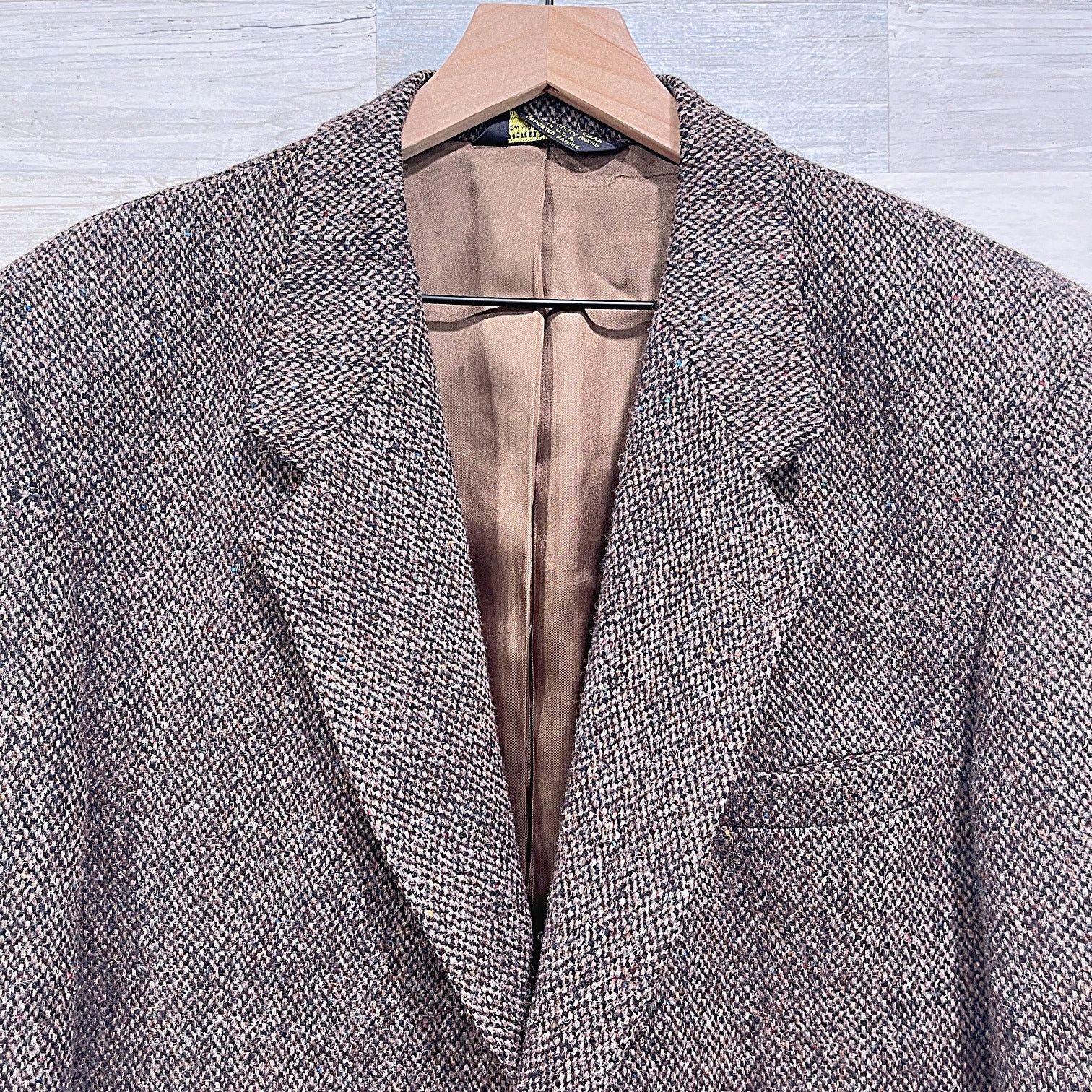 Harris Tweed × Vintage Harris Tweed Scottish Wool Sport Coat Brown Plaid USA 42 Size 42R - 2 Thumbnail