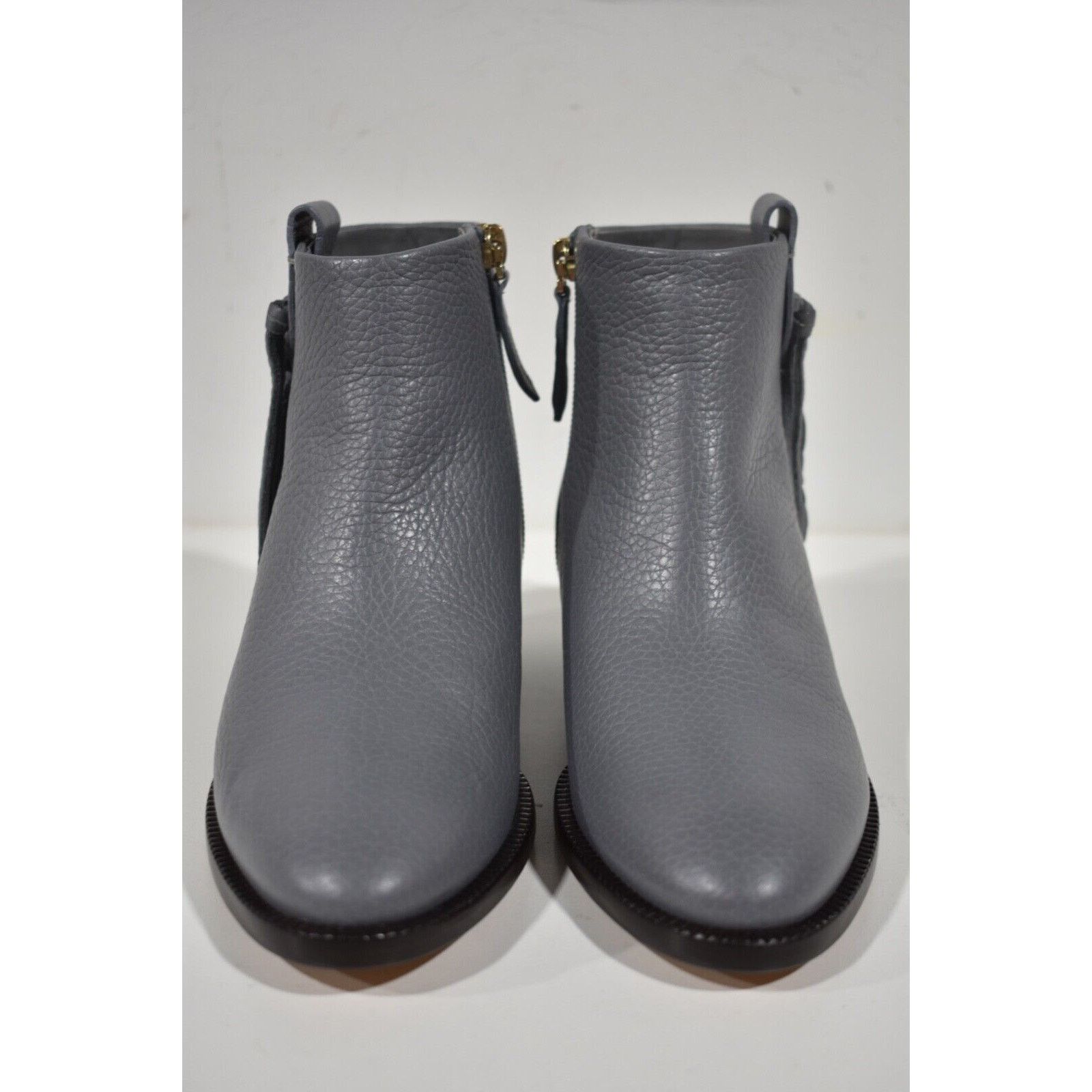 Valentino Valentino Rockstud Grey Pebbled Leather Fringe Western Zip Size US 5 / IT 35 - 4 Thumbnail