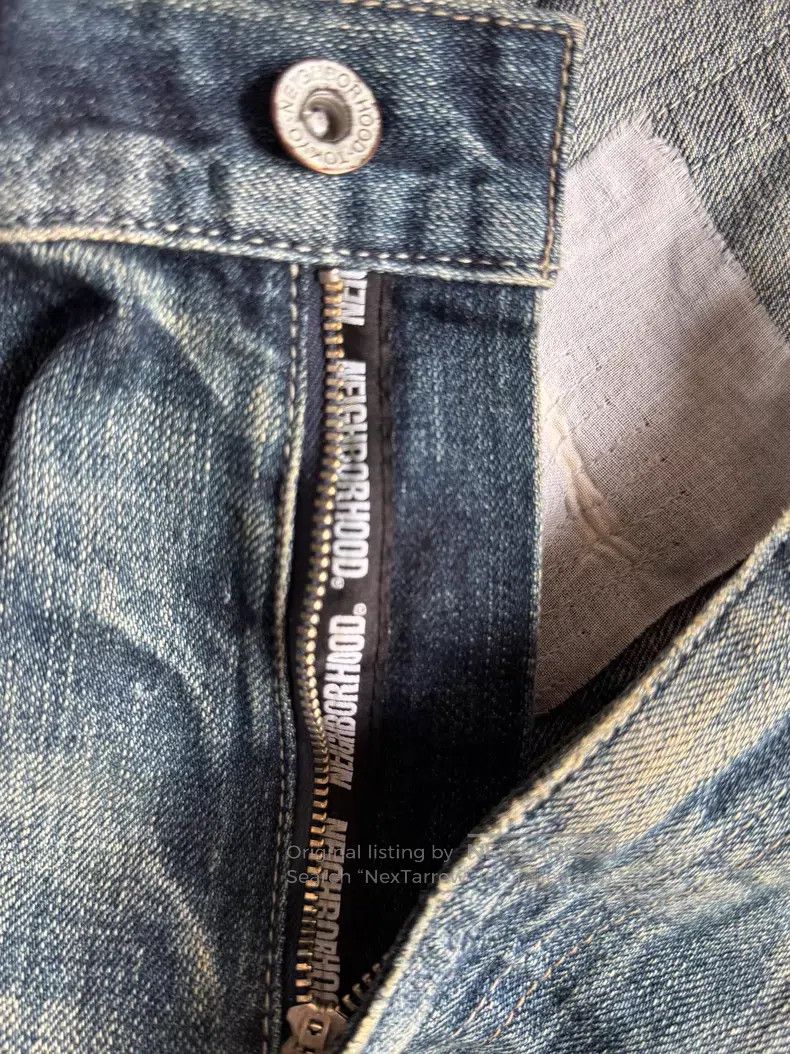 Neighborhood Neighborhood size L Ripped Destroyed Scratch Denim Jeans Size US 27 - 6 Thumbnail