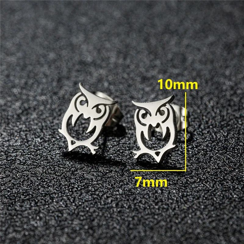Jewelry Owl Mini Stud Earrings Charm Earring Gift Size ONE SIZE - 2 Thumbnail