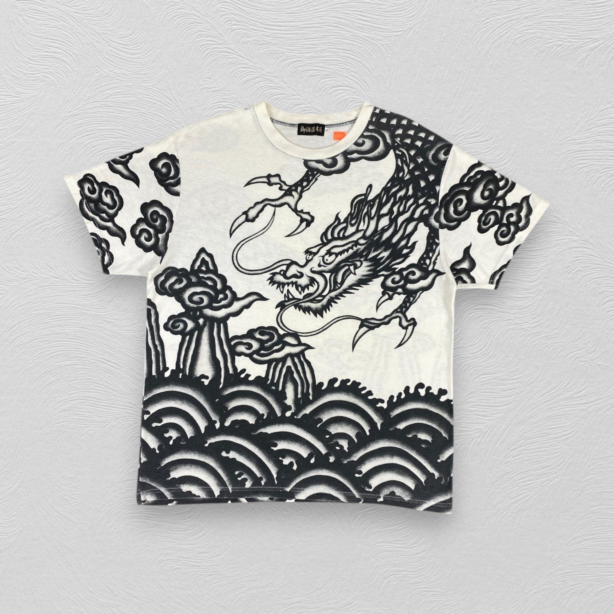 Japanese Brand Sukajan Dragon Over Print Tee Shirt - L010 Size US L / EU 52-54 / 3 - 2 Thumbnail