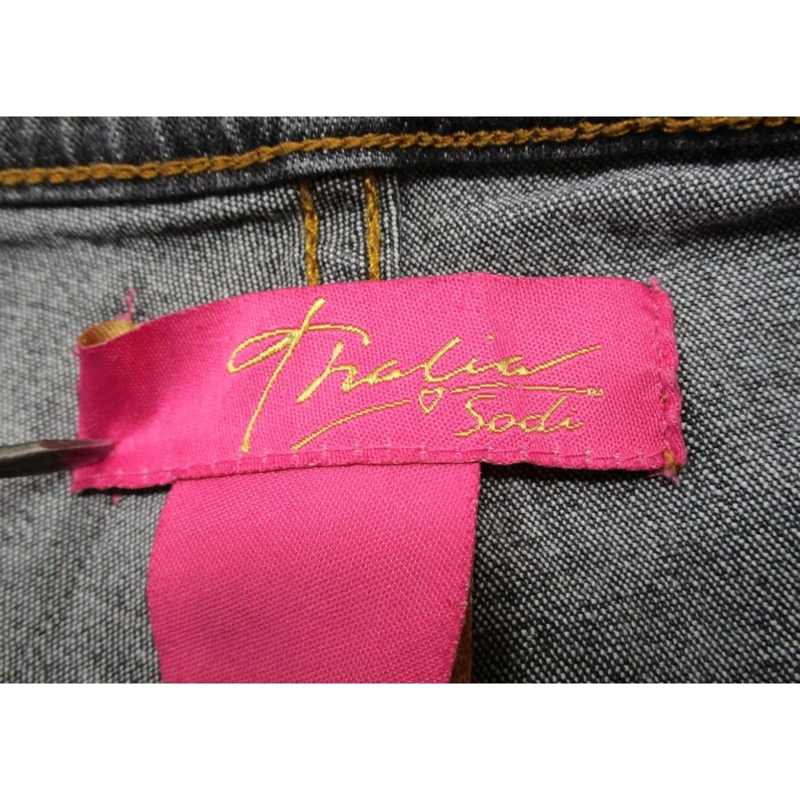 Vintage VINTAGE Thalia Sodi Jeans 6 Womens Denim Pants Stretch No Pockets Regular 27in Inseam Black 80s 90s Grunge Retro Logo USA Women Size 28" / US 6 / IT 42 - 4 Thumbnail