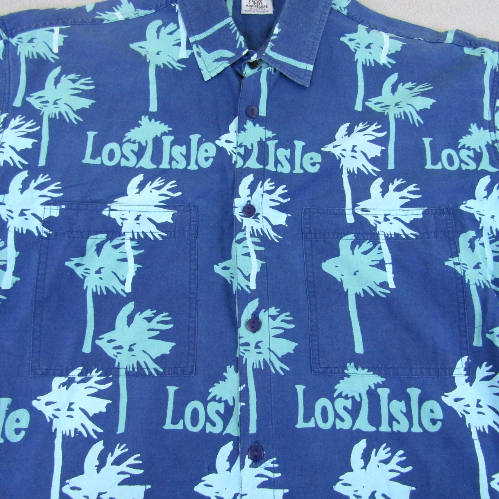 Vintage VINTAGE Rum Reggae Shirt Men’s Large Blue Hawaiian Button-Up Short Sleeve Collared Beach Aloha 90s Mens Size US L / EU 52-54 / 3 - 6 Thumbnail