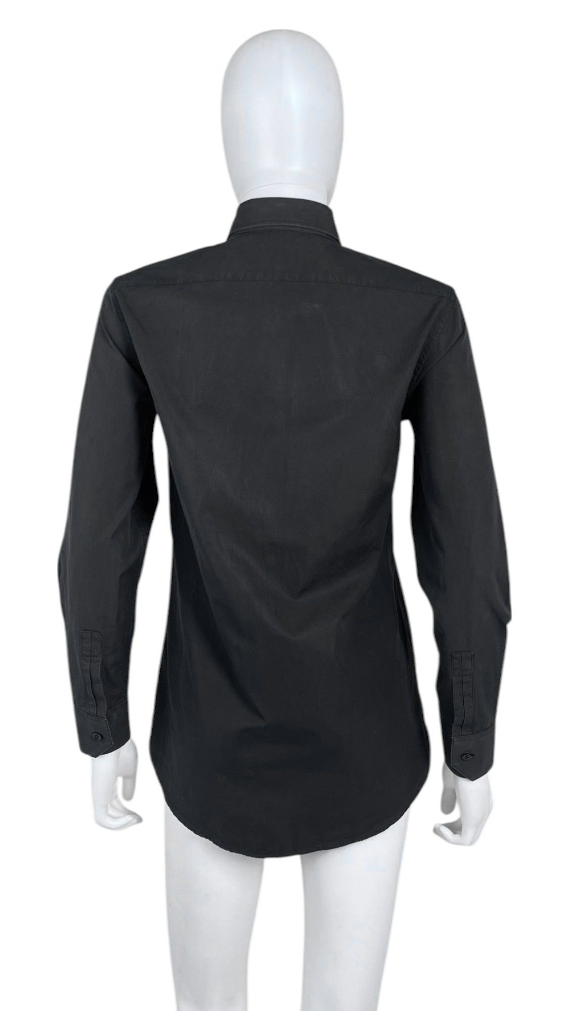 Saint Laurent Paris by Hedi Slimane F/W 2016 Striped Black Cotton Shirt Size M / US 6-8 / IT 42-44 - 3 Thumbnail