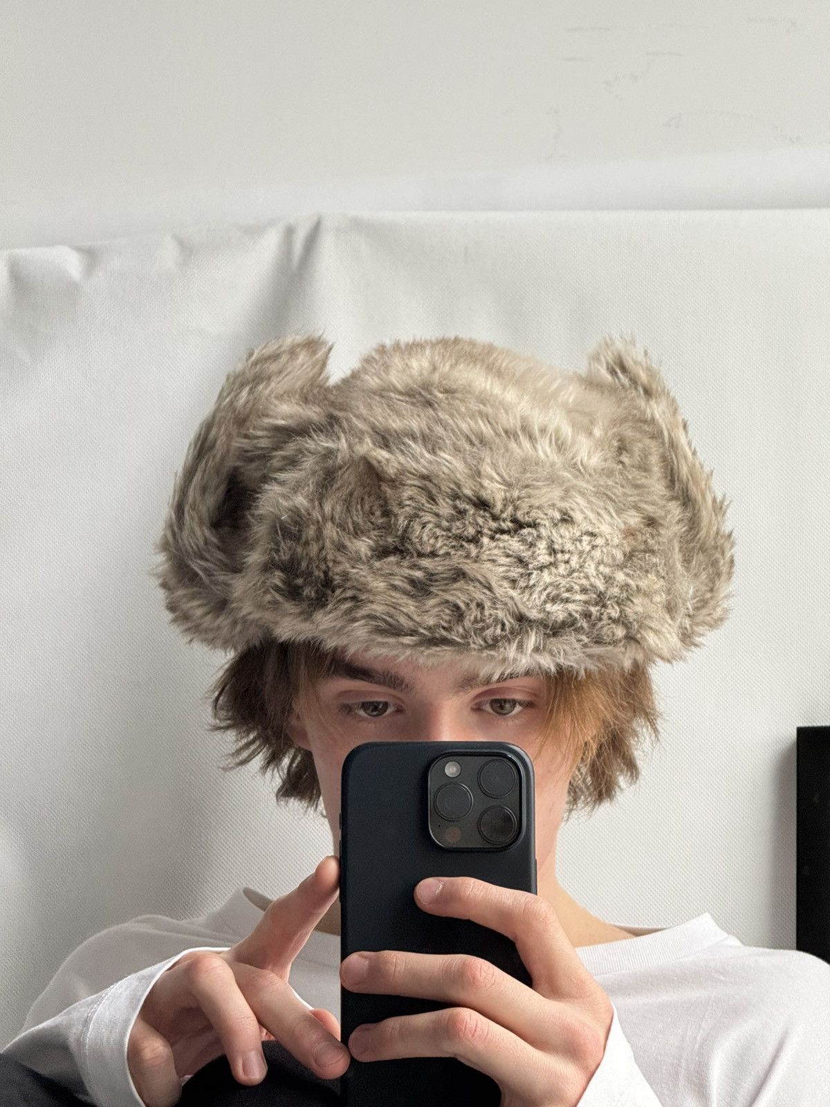 Japanese Brand Vintage fuzzy mohair japanese ushanka hat avant garde Size ONE SIZE - 4 Thumbnail