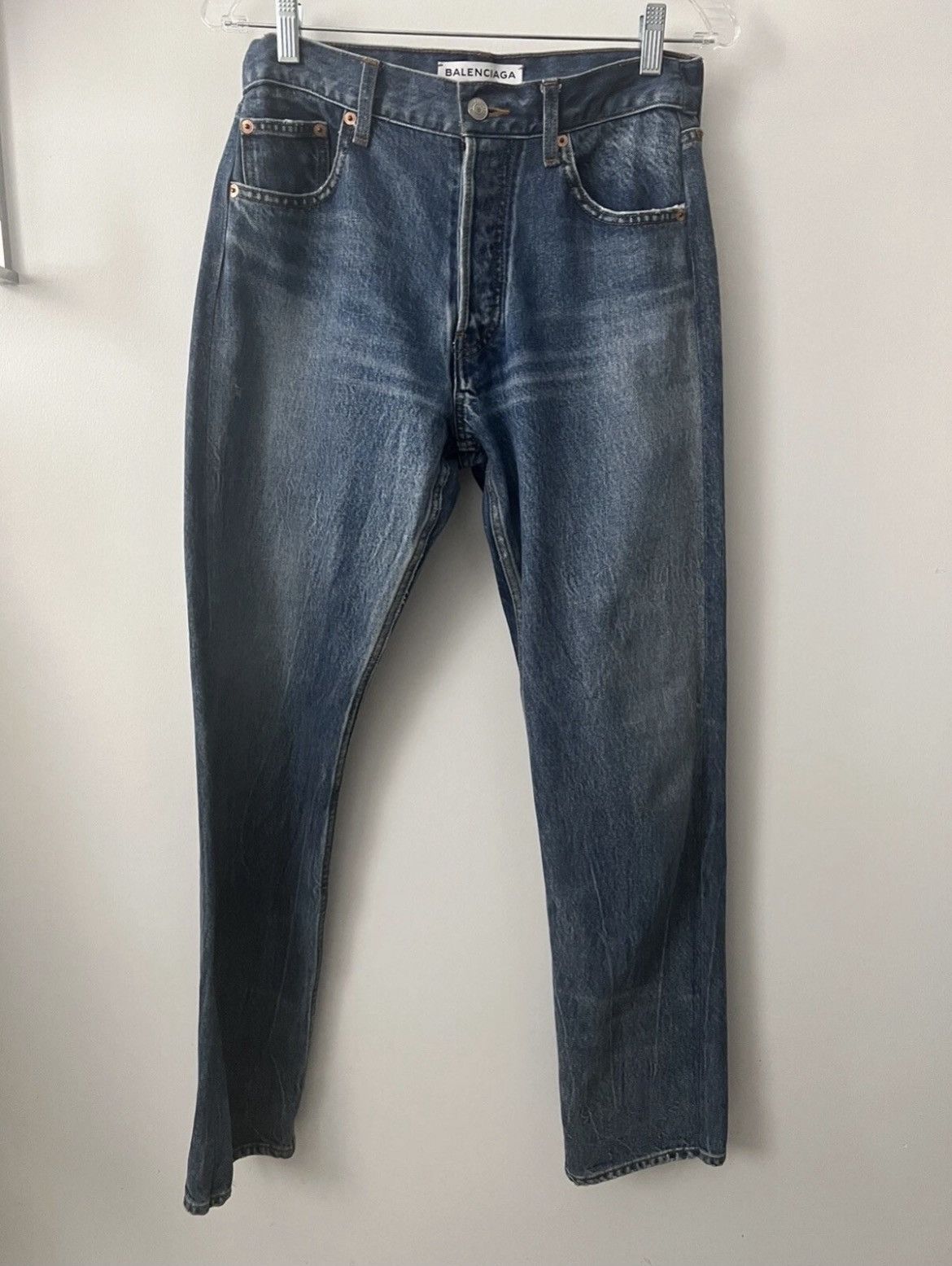 Balenciaga 2017 Demna Gvasalia Frayed Edge Denim Jeans