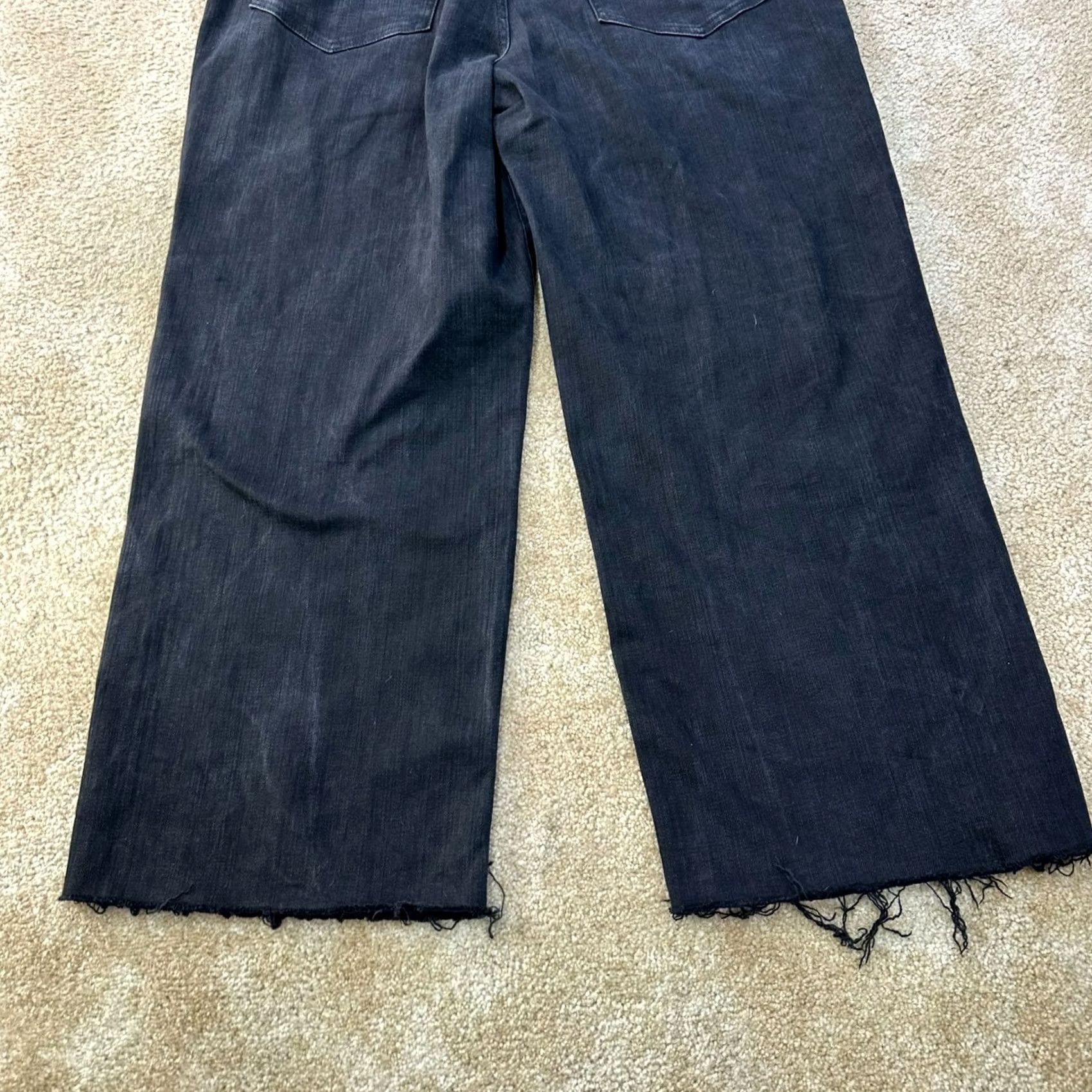 Madewell Madewell Jeans Black 33T Wide-Leg Womens Cotton Elastane Denim 5-Pocket High Rise Inseam 29 Vintage N/A Size 24" / US 00 / IT 34 - 7 Thumbnail