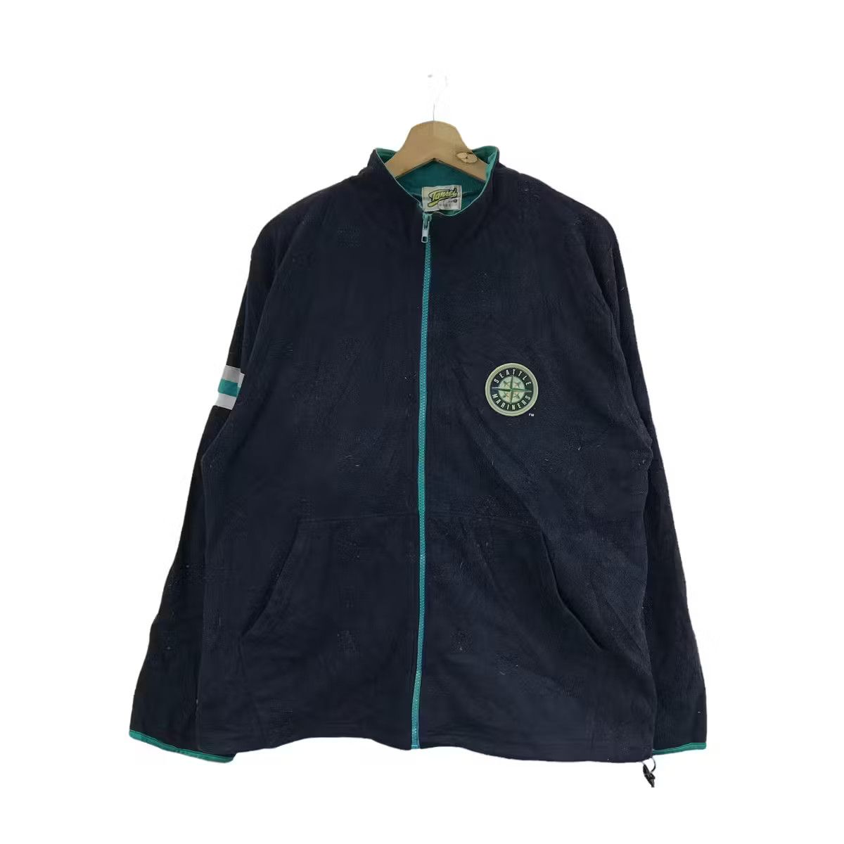 Vtg 90’ SEATTLE MARINERS MLB Baseball Varsity Fleece Jacket