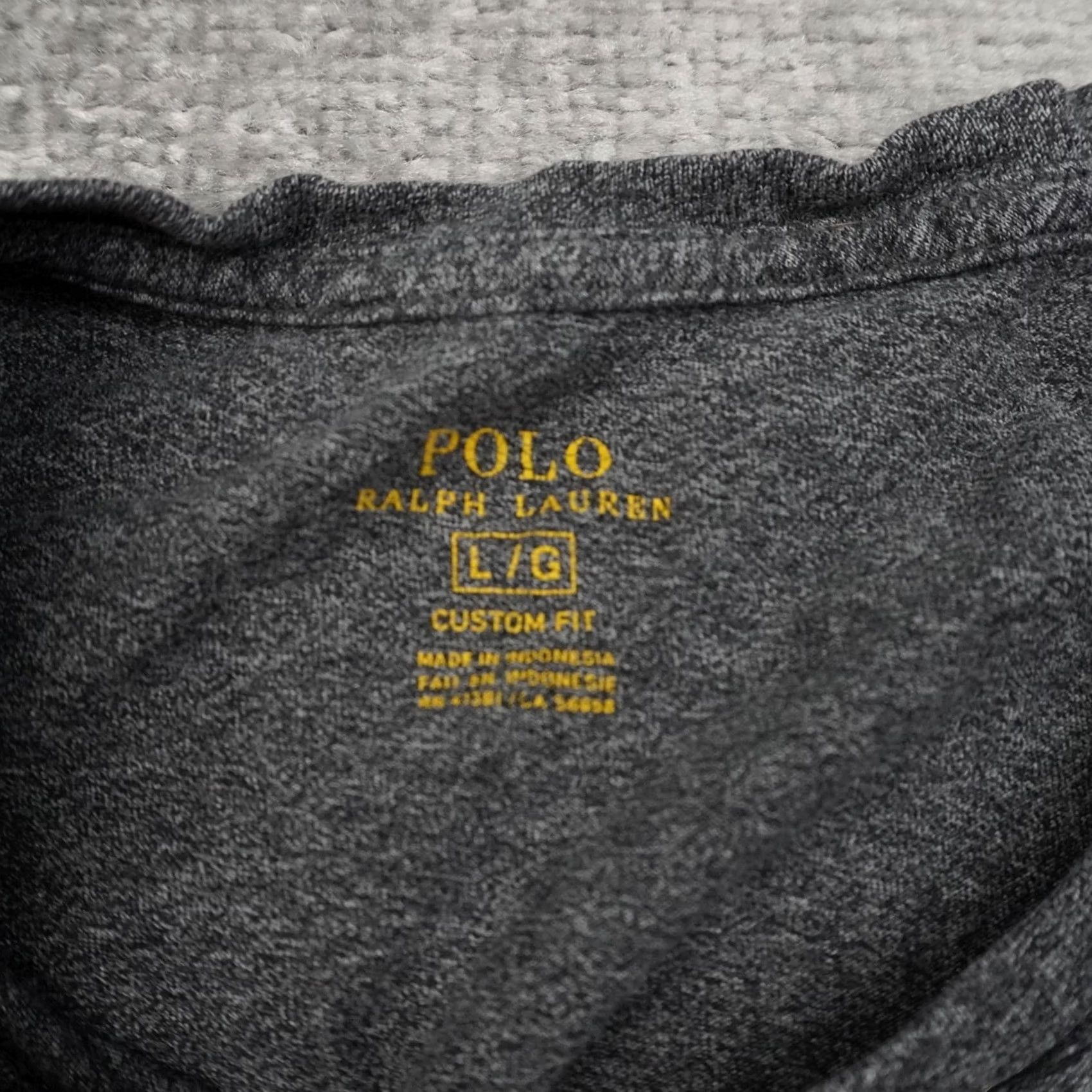 Polo Ralph Lauren Polo Ralph Lauren Mens Large Gray T-Shirt Short Sleeve Crew Neck Logo Cotton Regular Fit Size US L / EU 52-54 / 3 - 5 Thumbnail