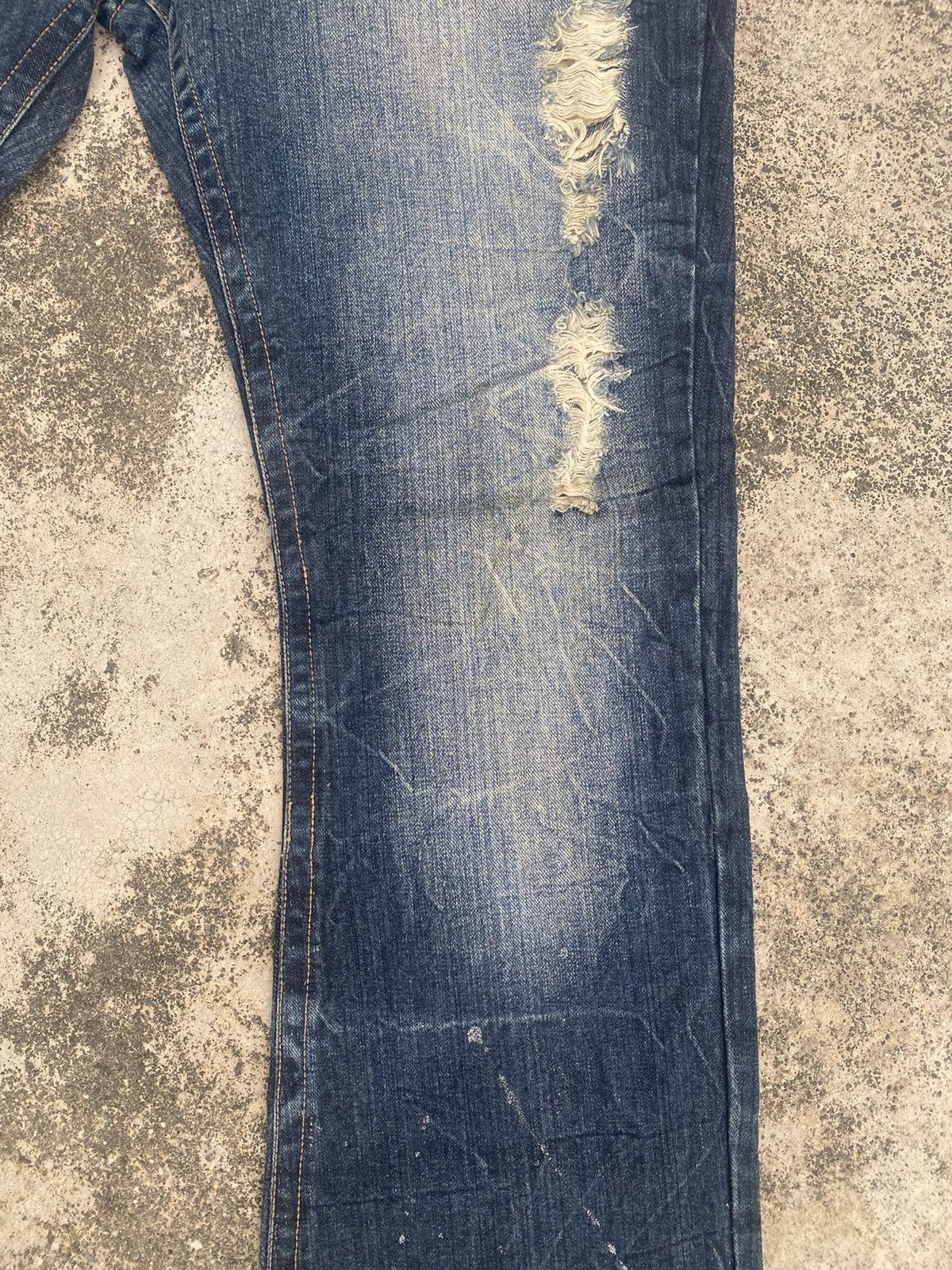 If Six Was Nine × Japanese Brand Flare Jeans Sorridere Distress Clawmark Bootcut Size US 35 - 6 Thumbnail