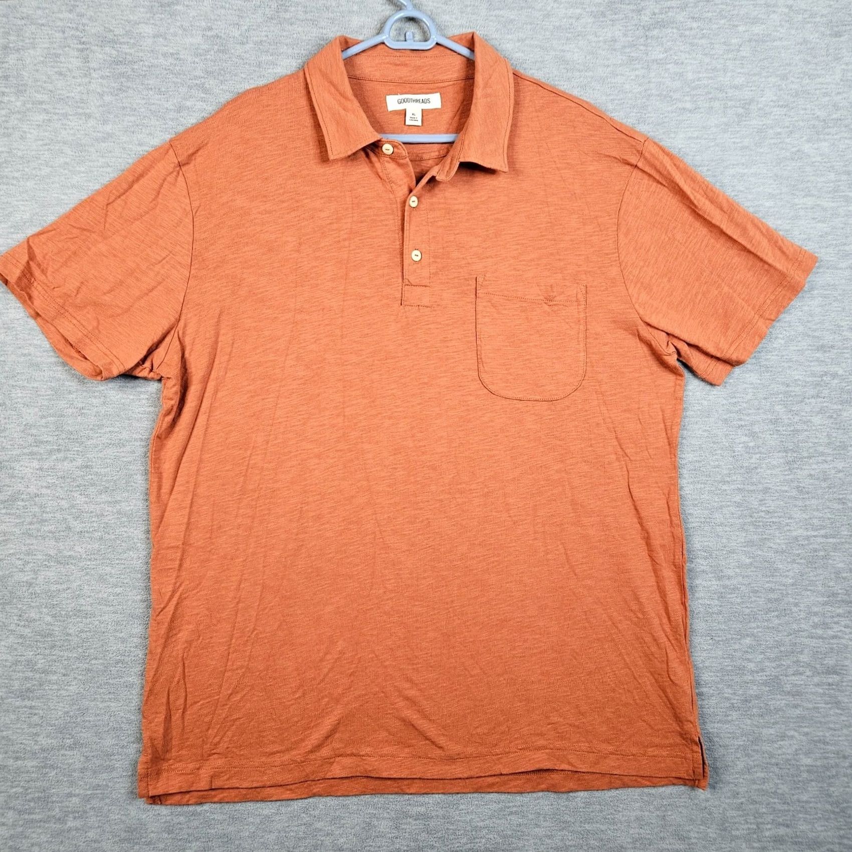 Vintage Goodthreads Men’s Orange Short Sleeve Polo Shirt XL Cotton Polyester 1/4 Button Up Polo Shirt Shirt Mens Orange Size US XL / EU 56 / 4 - 2 Thumbnail